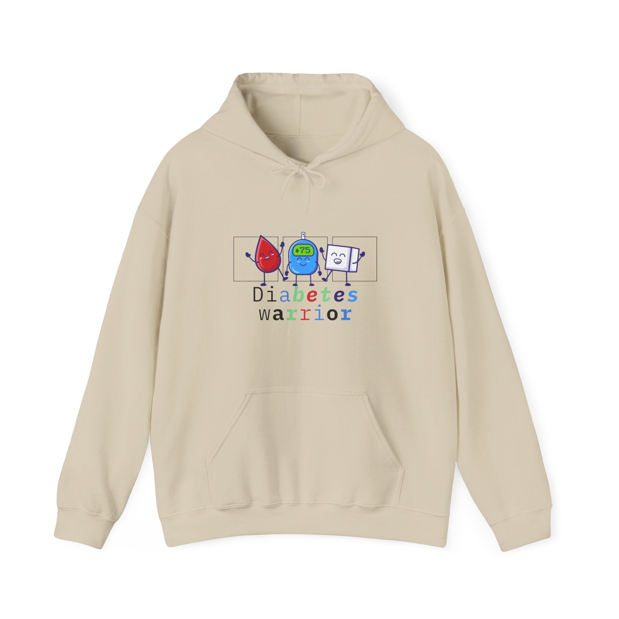 The Diabuddies Store Diabetes Warrior (w/Icons) - Unisex Hoodie Diabetes Warrior (w/Icons) - Unisex Hoodie: Unleash the hero within! This dynamic and cozy "Diabetes Warrior (w/Icons)" Unisex Hoodie celebrates the incredible strength and resilience of thos