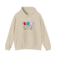 The Diabuddies Store Diabetes Warrior (w/Icons) - Unisex Hoodie Diabetes Warrior (w/Icons) - Unisex Hoodie: Unleash the hero within! This dynamic and cozy "Diabetes Warrior (w/Icons)" Unisex Hoodie celebrates the incredible strength and resilience of thos