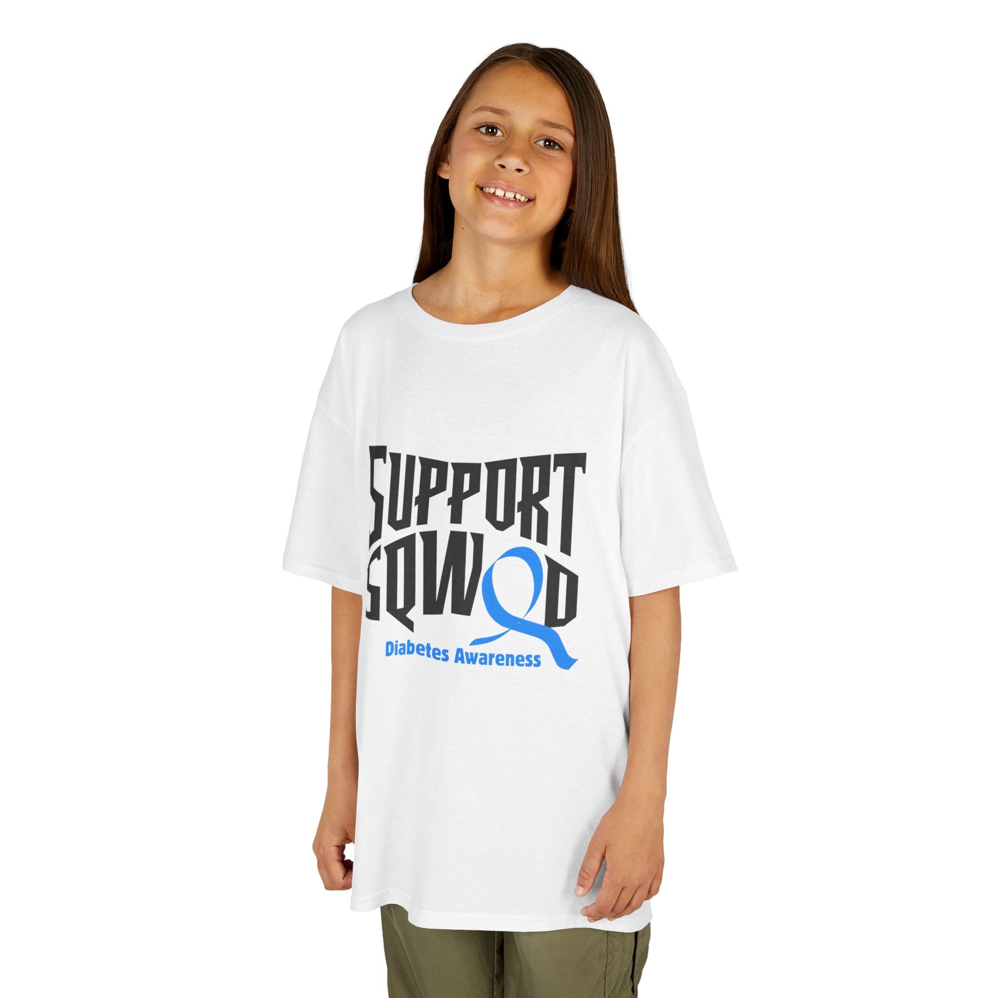 The Diabuddies Store Diabetes Support Squad - Kids Tee Diabetes Support Squad - Kids Tee: Unite against diabetes with the Diabetes Support Squad Kids' Tee! This super-soft t-shirt is perfect for little heroes showing their support for a loved one with typ