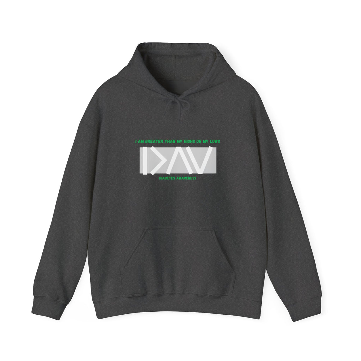 The Diabuddies Store Greater Than (Grey & Green) - Unisex Hoodie Greater Than (Grey & Green) - Unisex Hoodie: You are always greater than your challenges. Our Hoodie, featuring a stylish grey with vibrant green accents, is more than just comfortable appar