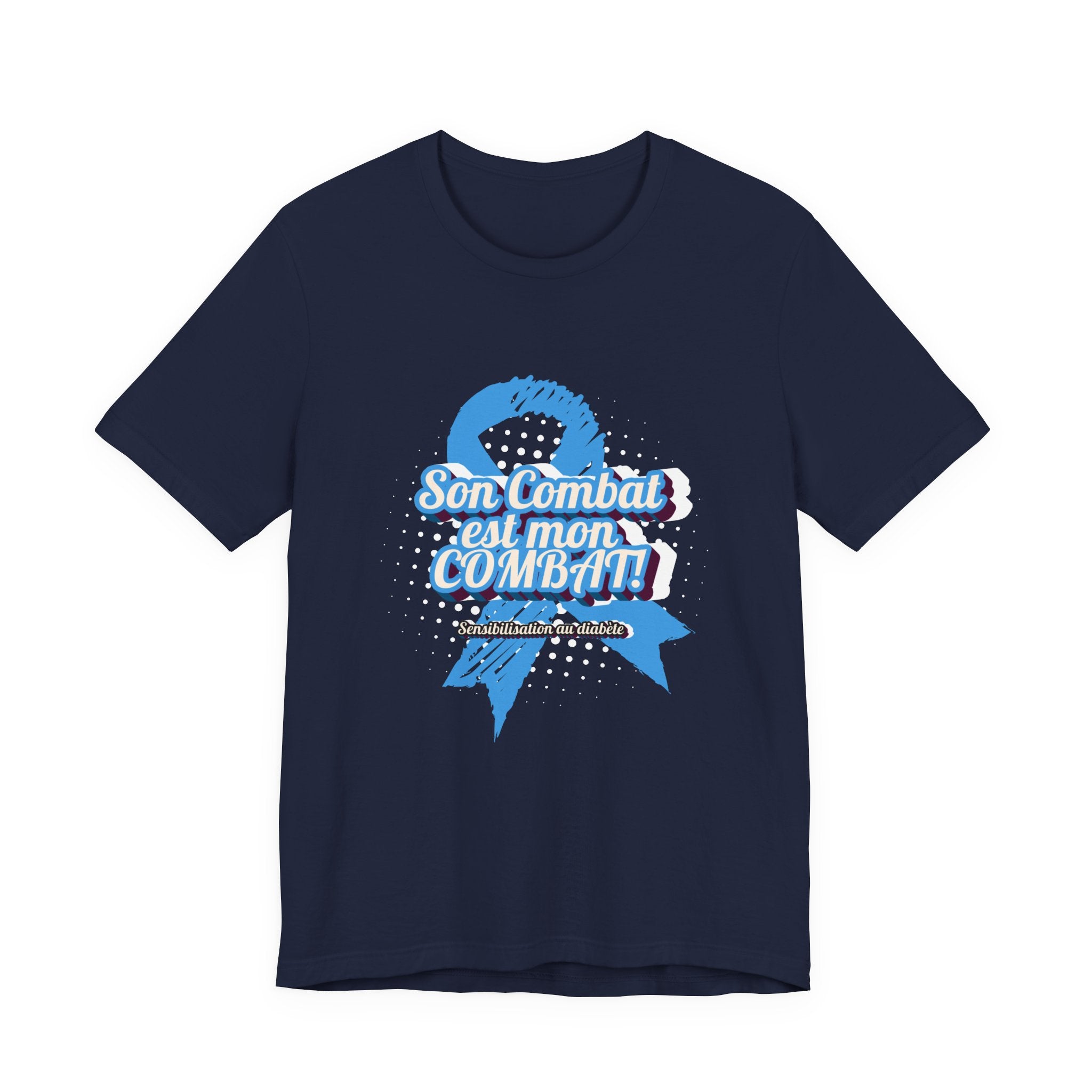 His Fight is my Fight! (French in blue) - Unisex Tee The Diabuddies Store T-Shirts $30.27