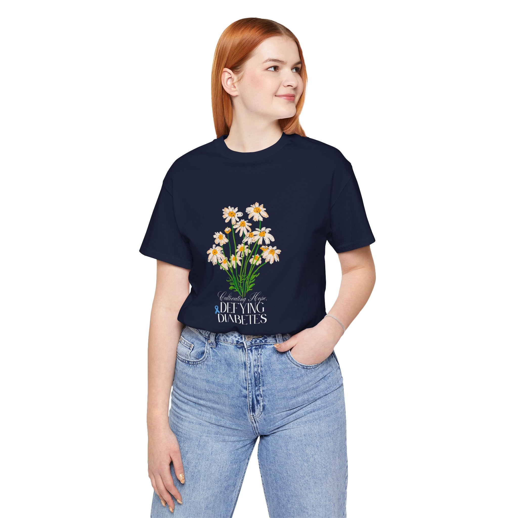 The Diabuddies Store Cultivating Hope, Defying Diabetes - Unisex Tee Cultivating Hope, Defying Diabetes - Unisex Tee: Wear your message of strength! Our "Cultivating Hope, Defying Diabetes" Unisex Tee is more than just a comfortable shirt; it's a powerful