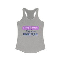 Proud Mom of a Diabetic (French / Daughter) - Racerback Tank The Diabuddies Store Tank Tops $19.96