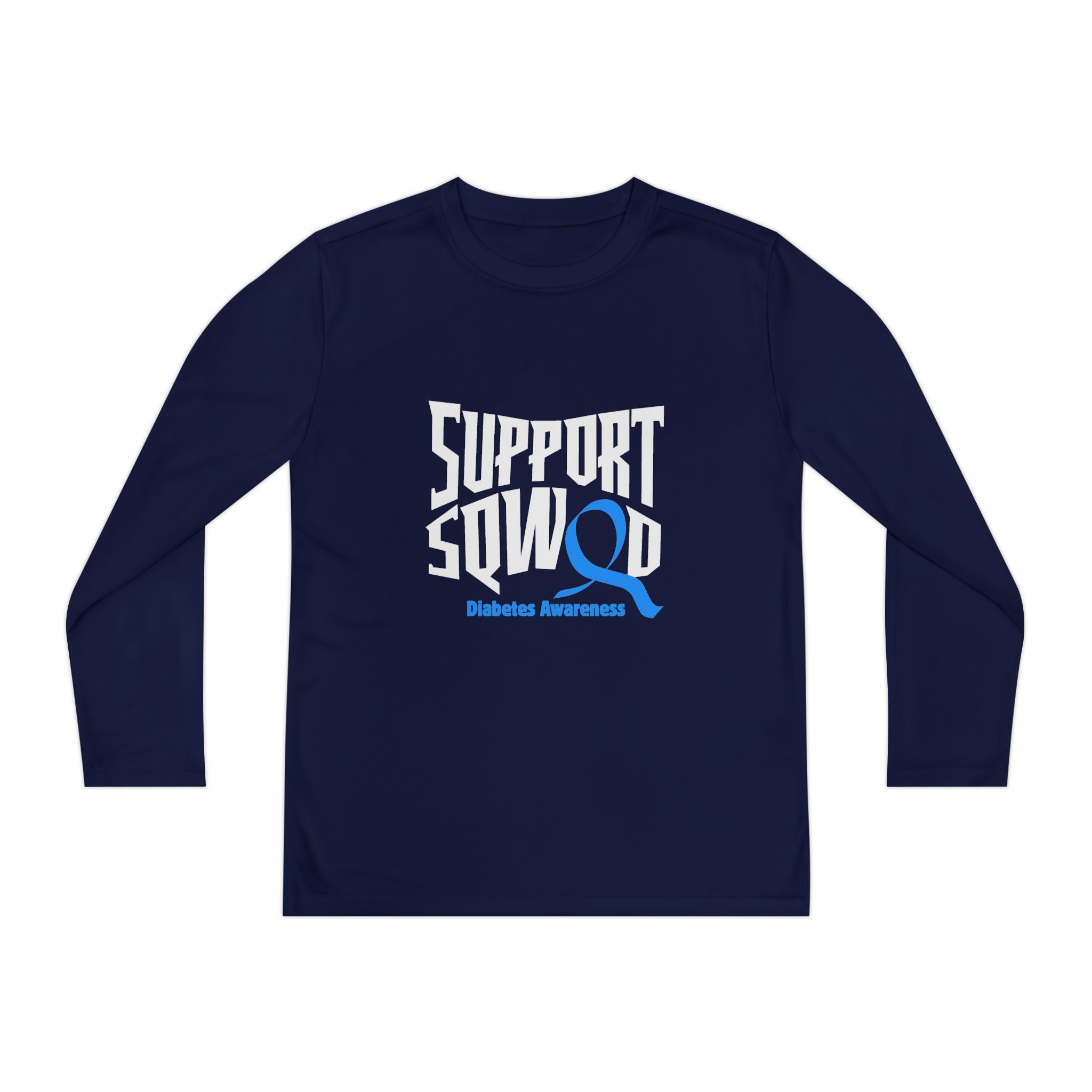 The Diabuddies Store Diabetes Support Squad - Long-sleeved Youth Tee Diabetes Support Squad - Long-sleeved Youth Tee: Unite against diabetes with the Diabetes Support Squad Kids' Tee! This super-soft long sleeved Tee is perfect for little heroes showing t