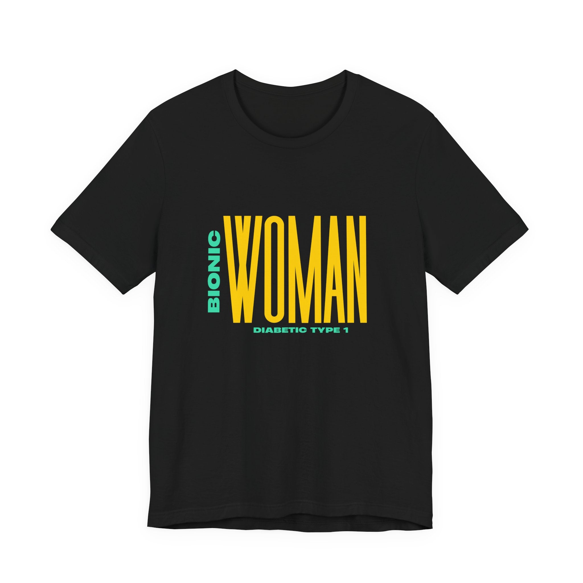The Diabuddies Store Bionic Woman (Diabetes) - Unisex Tee Bionic Woman (Diabetes) - Unisex Tee: Unleash your inner Bionic strength! This Unisex Tee is a powerful statement of resilience, strength, and modern-day heroism for anyone living with Type 1 Diabe