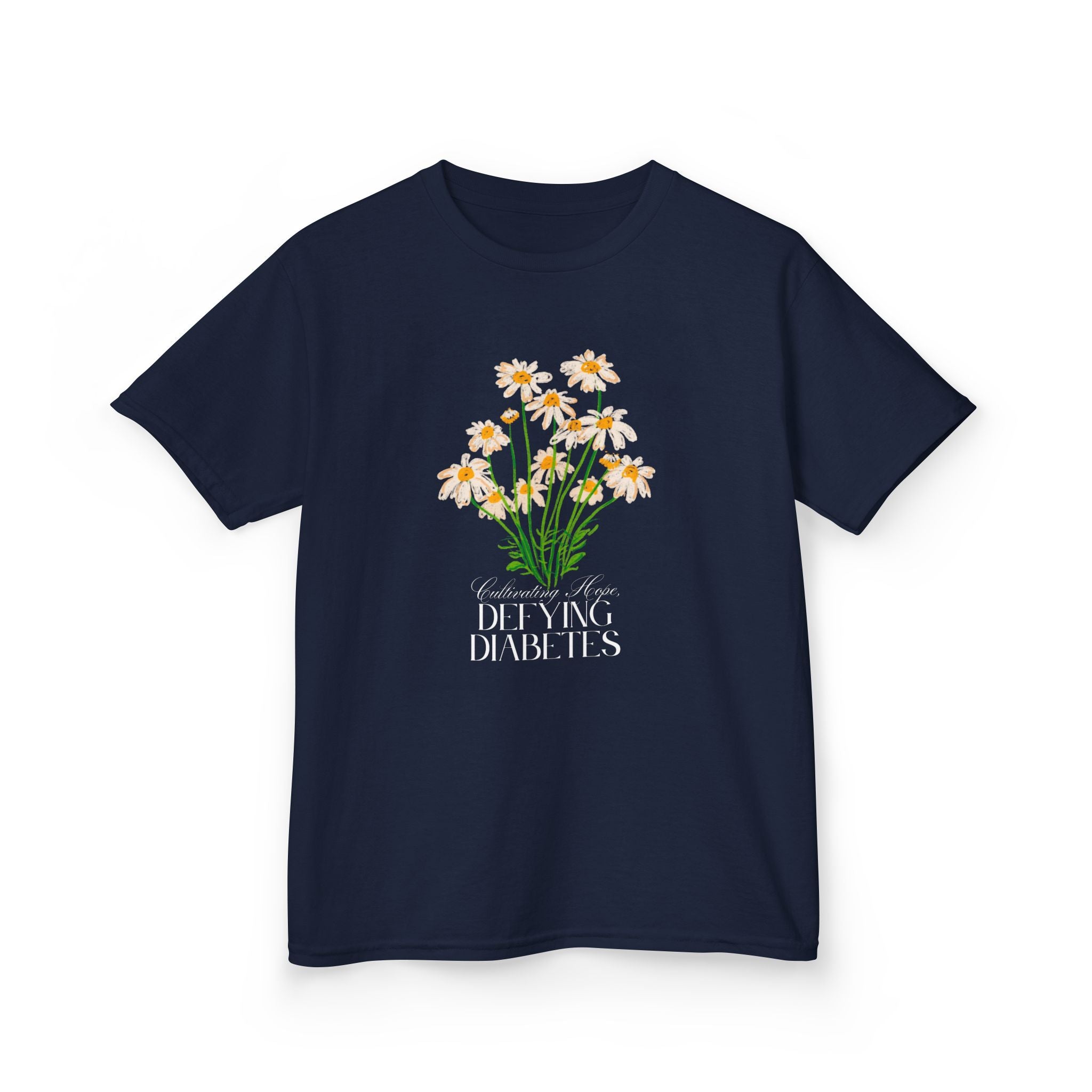 The Diabuddies Store Cultivating Hope, Defying Diabetes - Kids Tee Cultivating Hope, Defying Diabetes - Kids Tee: Wear your message of strength! This tee is a powerful statement of resilience and optimism for kids. T-Shirts $19.22