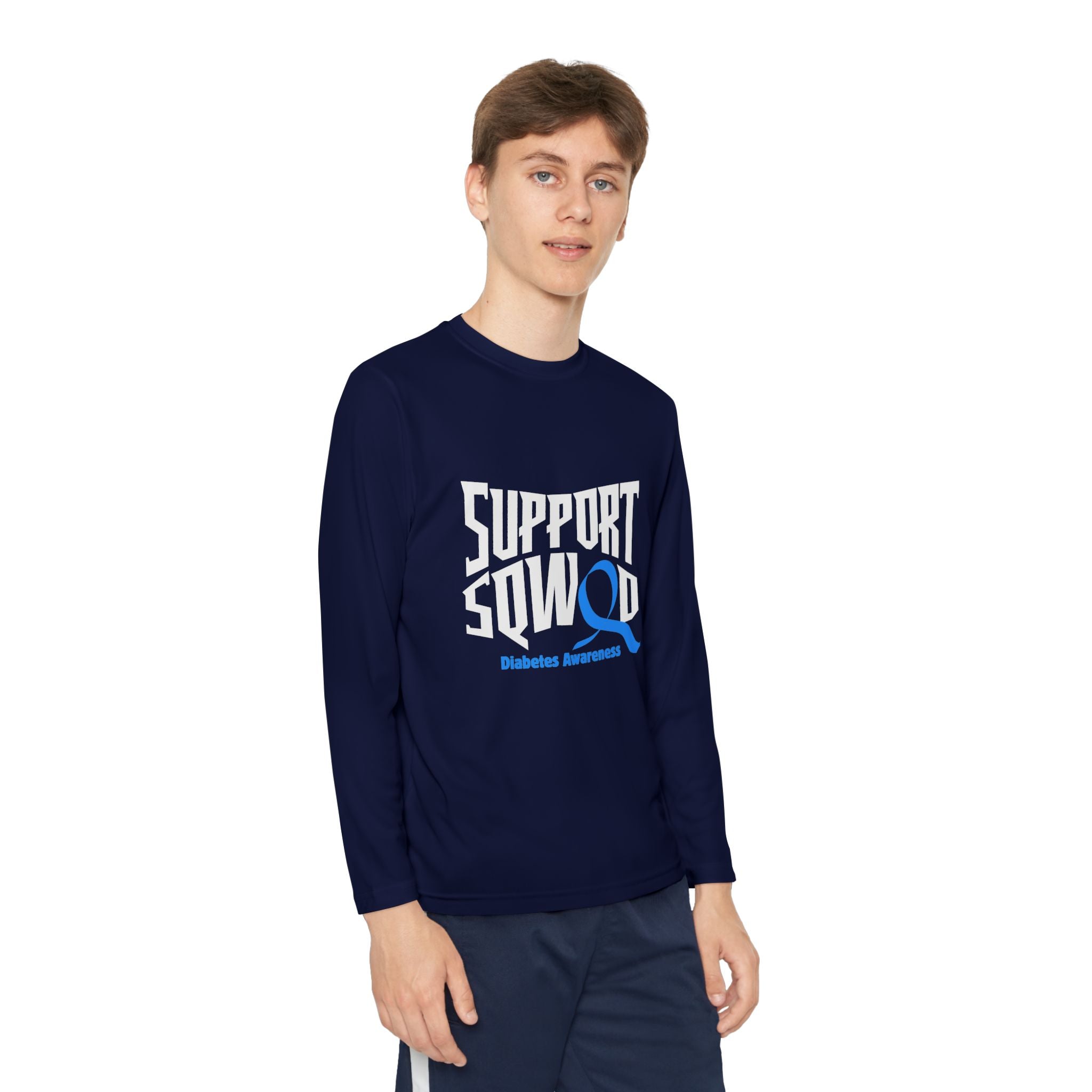 The Diabuddies Store Diabetes Support Squad - Long-sleeved Youth Tee Diabetes Support Squad - Long-sleeved Youth Tee: Unite against diabetes with the Diabetes Support Squad Kids' Tee! This super-soft long sleeved Tee is perfect for little heroes showing t