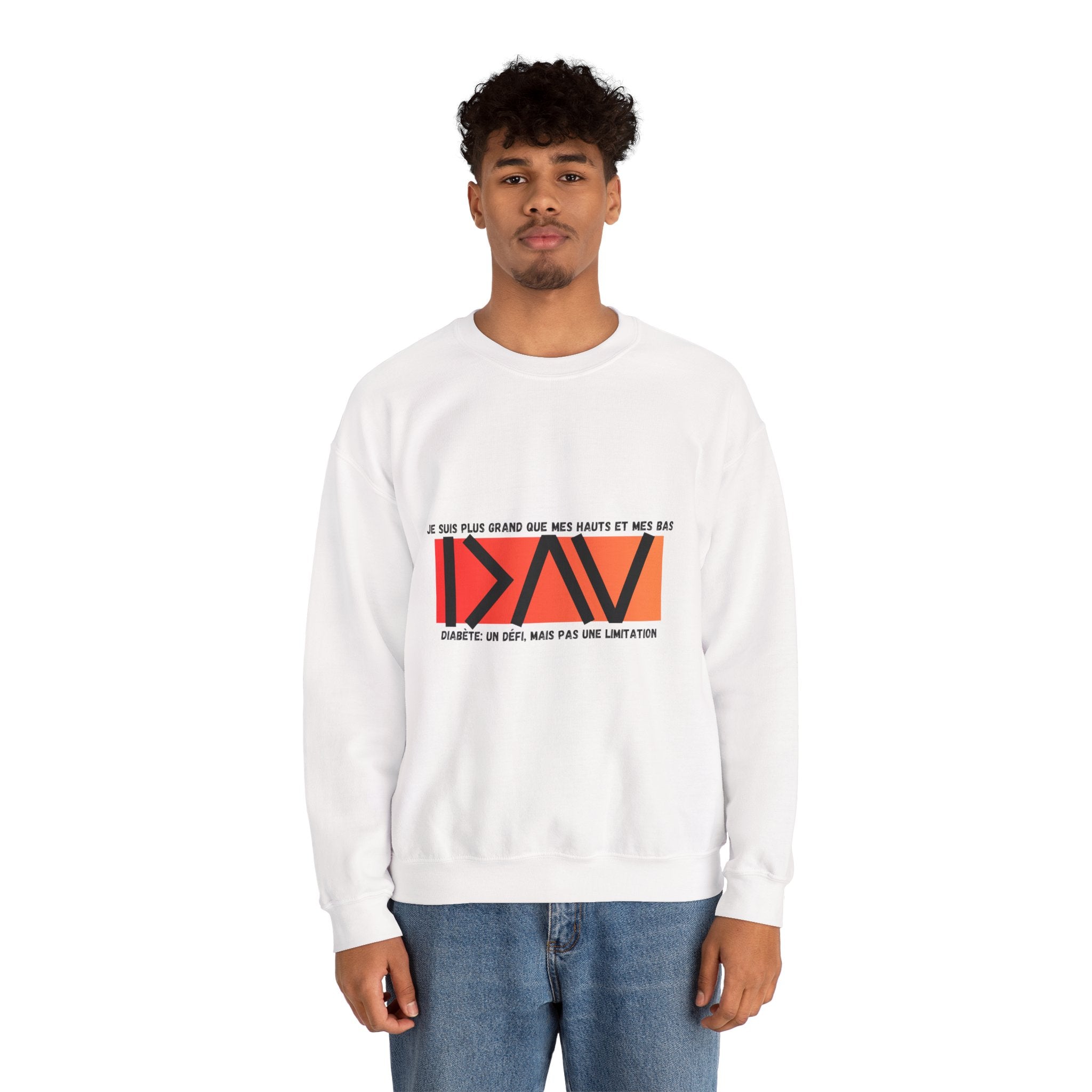 The Diabuddies Store Greater than (French/Orange) - Unisex Sweatshirt Greater than (French/Orange) - Unisex Sweatshirt: Rise above and wrap yourself in strength with the "Greater Than (French/Orange)" Unisex Sweatshirt! Sweatshirts $35.70
