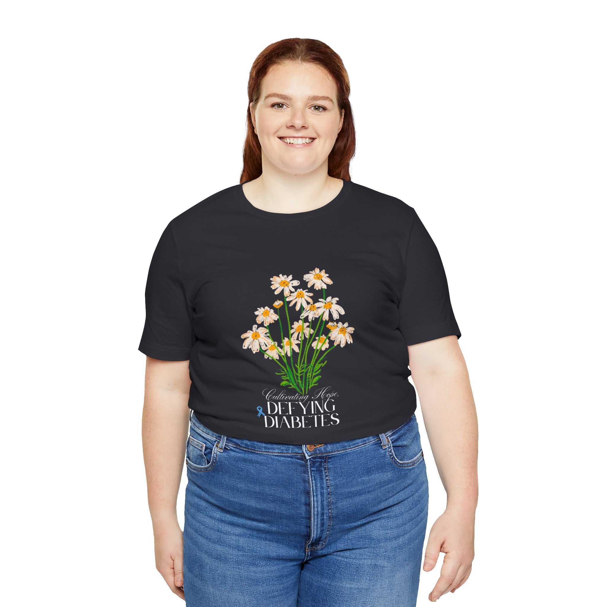 The Diabuddies Store Cultivating Hope, Defying Diabetes - Unisex Tee Cultivating Hope, Defying Diabetes - Unisex Tee: Wear your message of strength! Our "Cultivating Hope, Defying Diabetes" Unisex Tee is more than just a comfortable shirt; it's a powerful