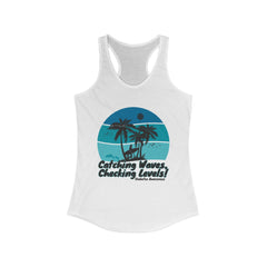 The Diabuddies Store Catching Waves, Checking Levels - Racerback Tank Catching Waves, Checking Levels - Racerback Tank: Ride the flow of life in our "Catching Waves, Checking Levels..." racerback tank. This comfortable and stylish tank is perfect for your