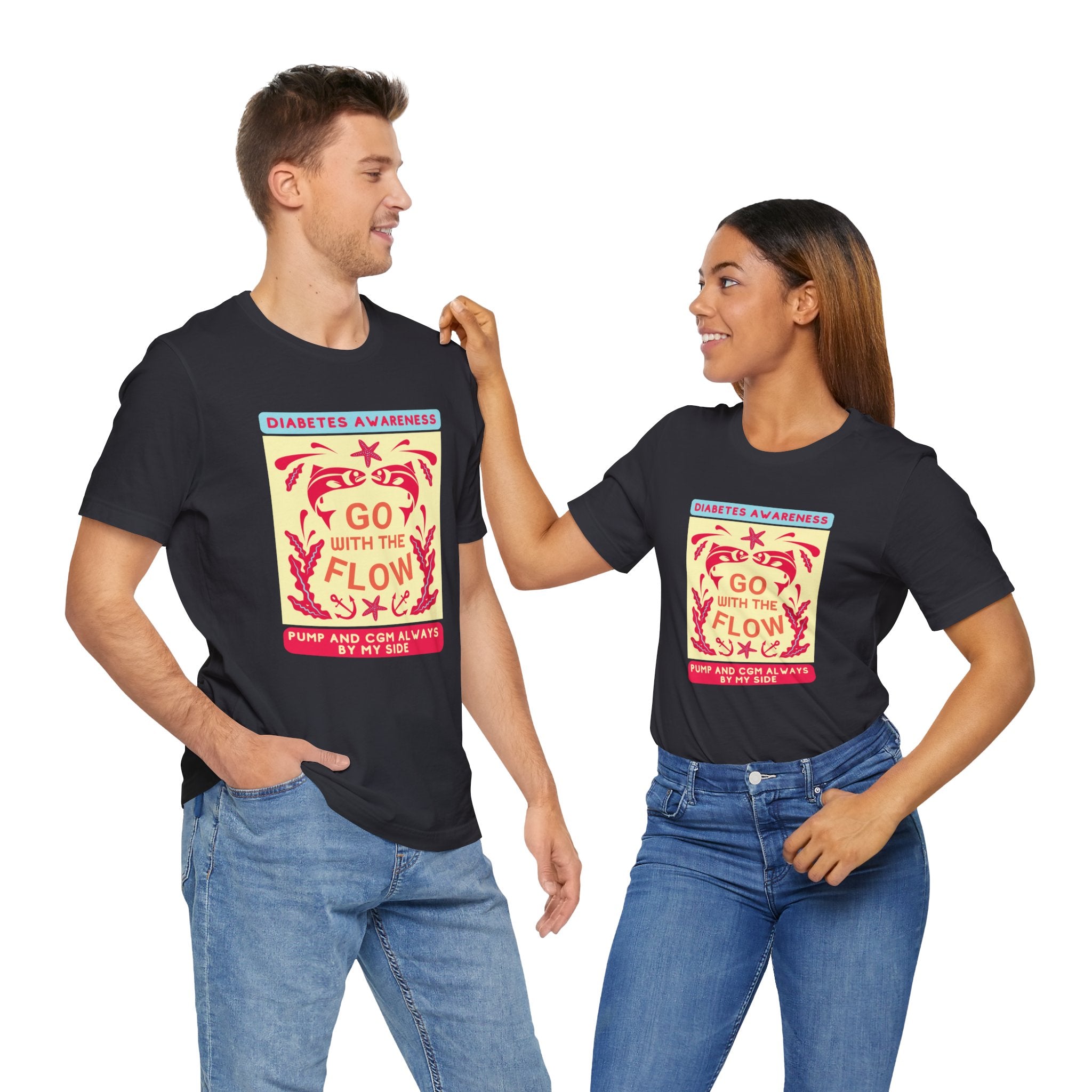 The Diabuddies Store Go with the Flow (Diabetes) - Unisex Tee Go with the Flow (Diabetes) - Unisex Tee: Engineered for those who live with a pump and CGM, this tank ensures your devices are always within reach and comfortably secure, letting you move free