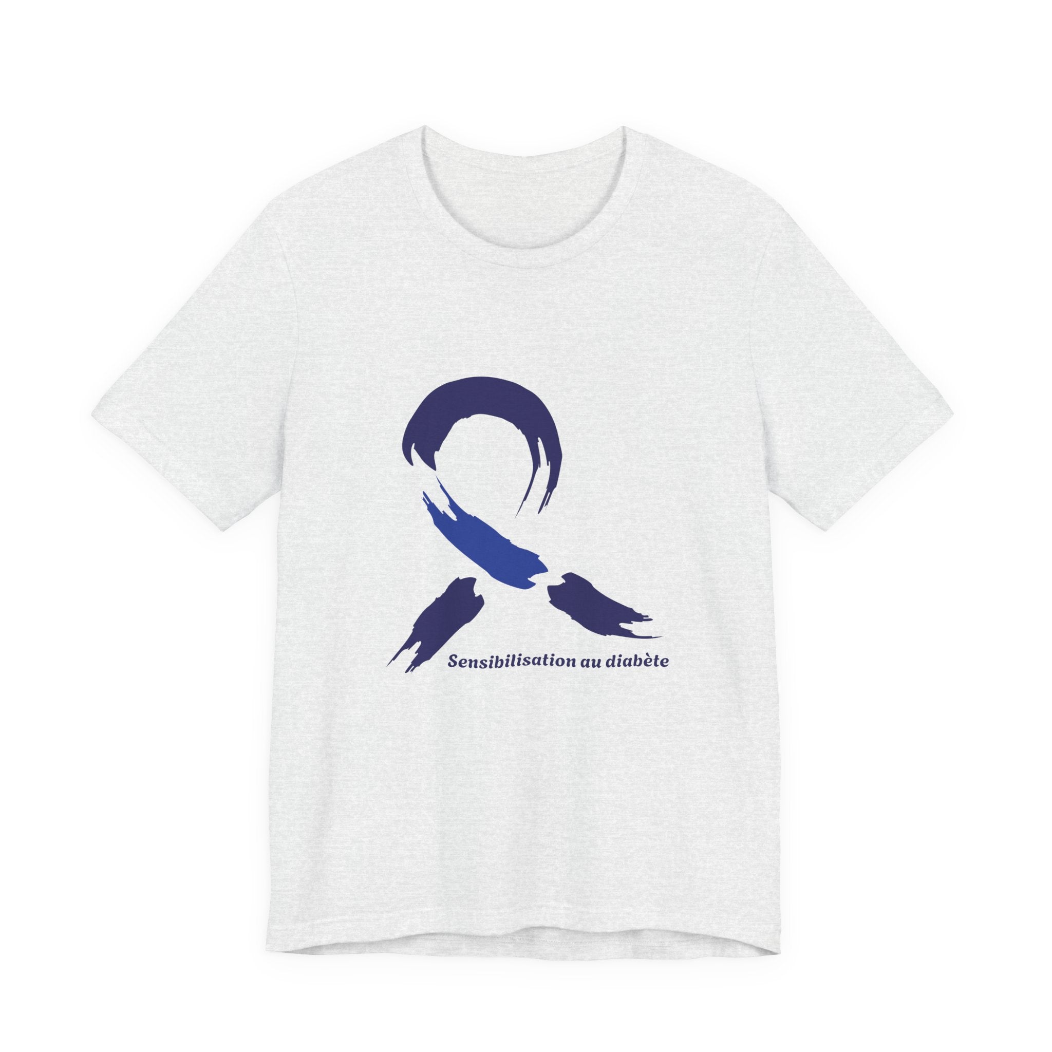 Diabetes Awareness Blue Ribbon (French) Unisex Tee The Diabuddies Store T-Shirts $30.27