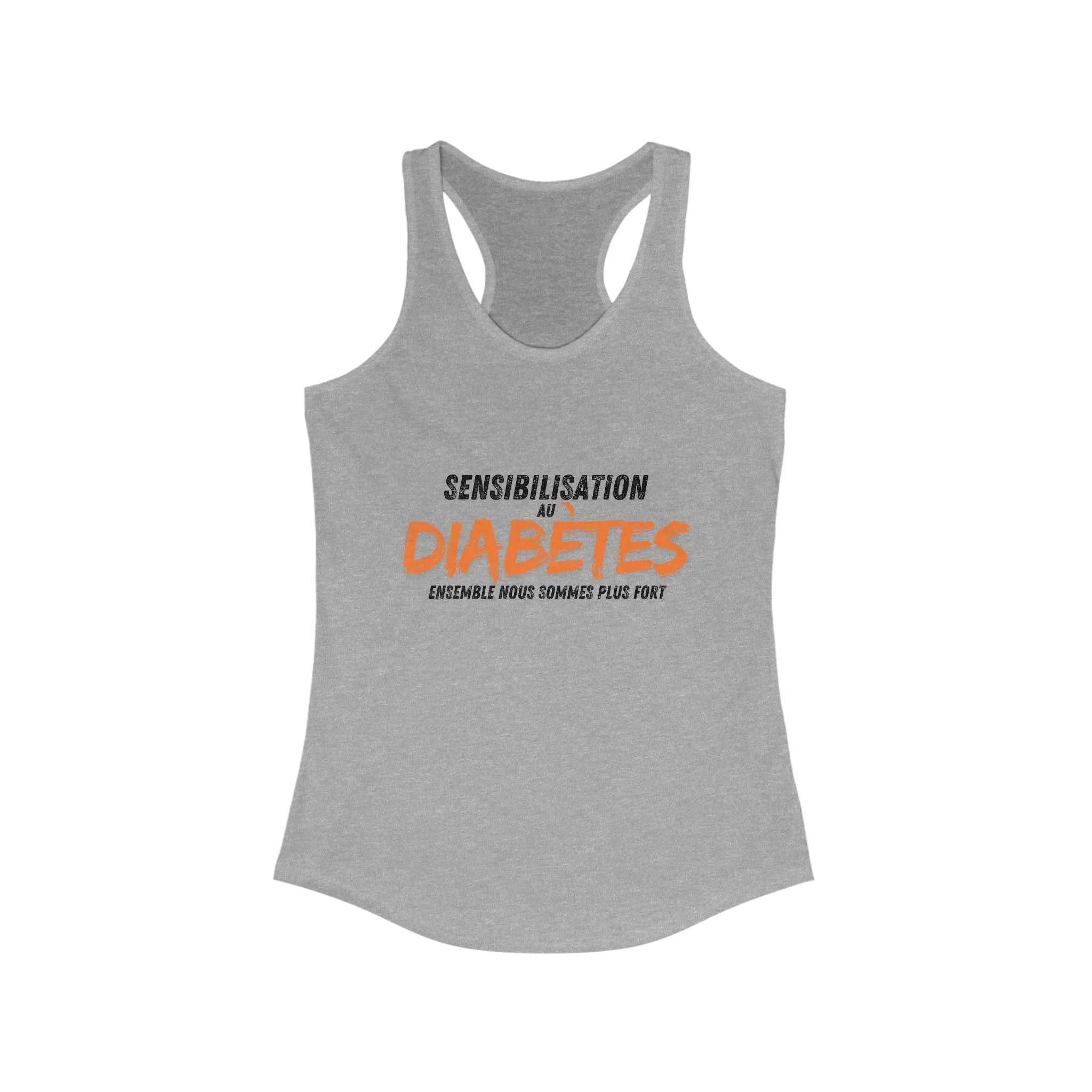 Stronger Together (French) - Racerback Tank The Diabuddies Store Tank Tops $19.96