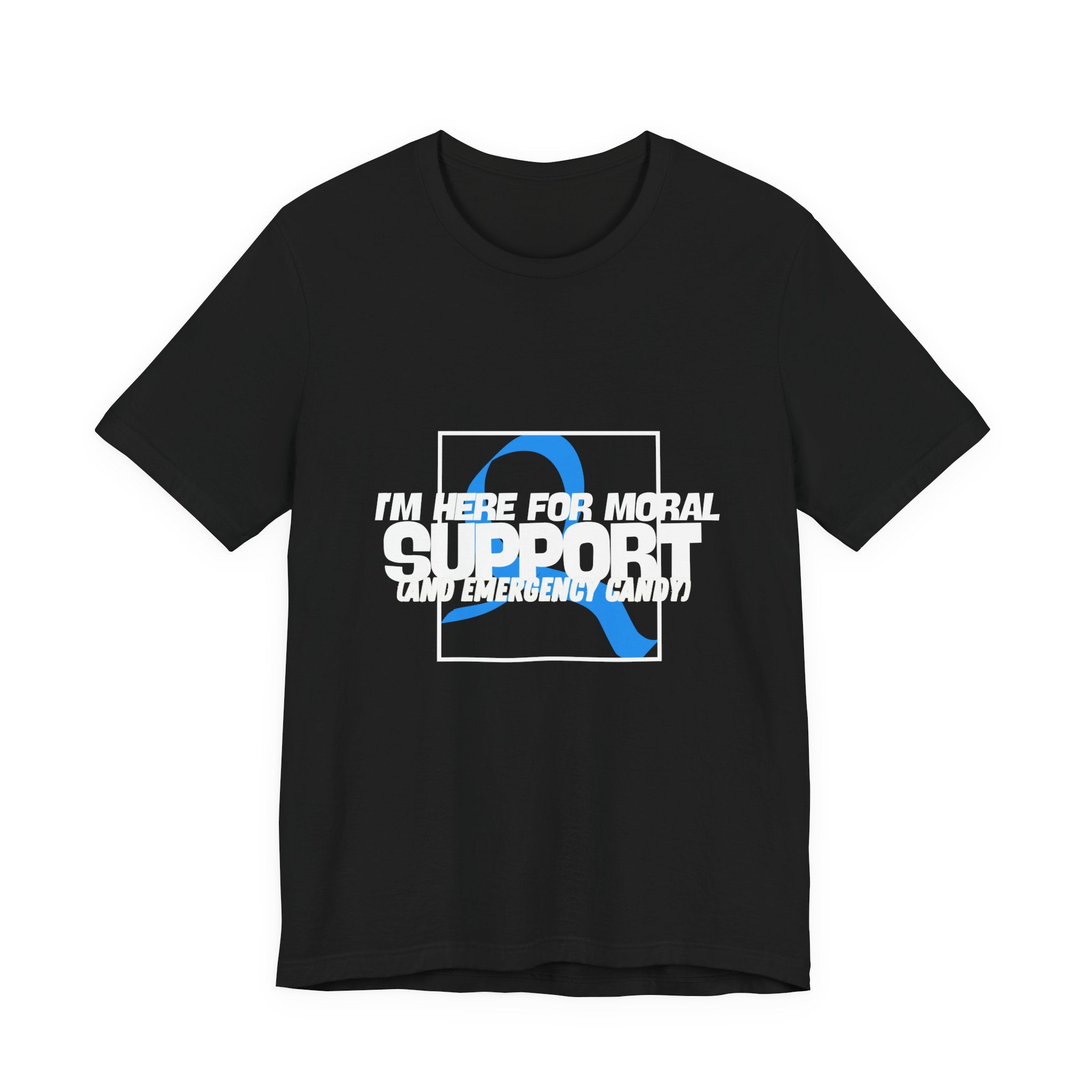 The Diabuddies Store Moral Support and Emergency Candy - Unisex Tee Moral Support and Emergency Candy - Unisex Tee: Being a friend to someone with diabetes means being ready for anything – from offering a listening ear to, well, having some emergency cand