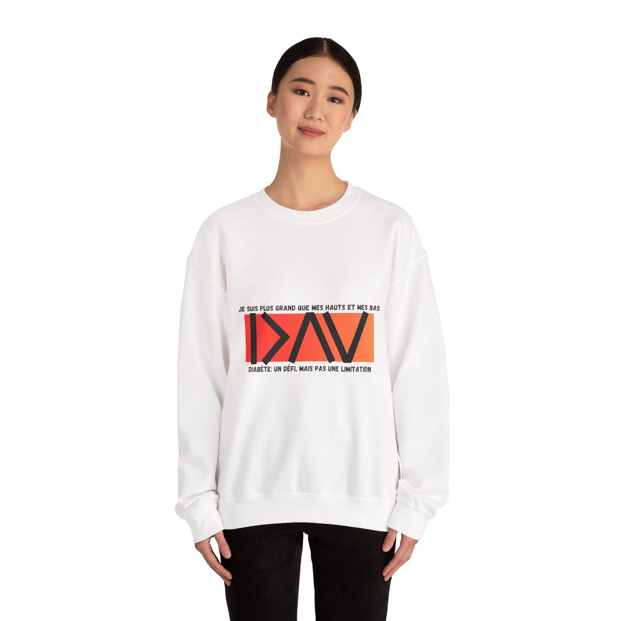 The Diabuddies Store Greater than (French/Orange) - Unisex Sweatshirt Greater than (French/Orange) - Unisex Sweatshirt: Rise above and wrap yourself in strength with the "Greater Than (French/Orange)" Unisex Sweatshirt! Sweatshirts $35.70