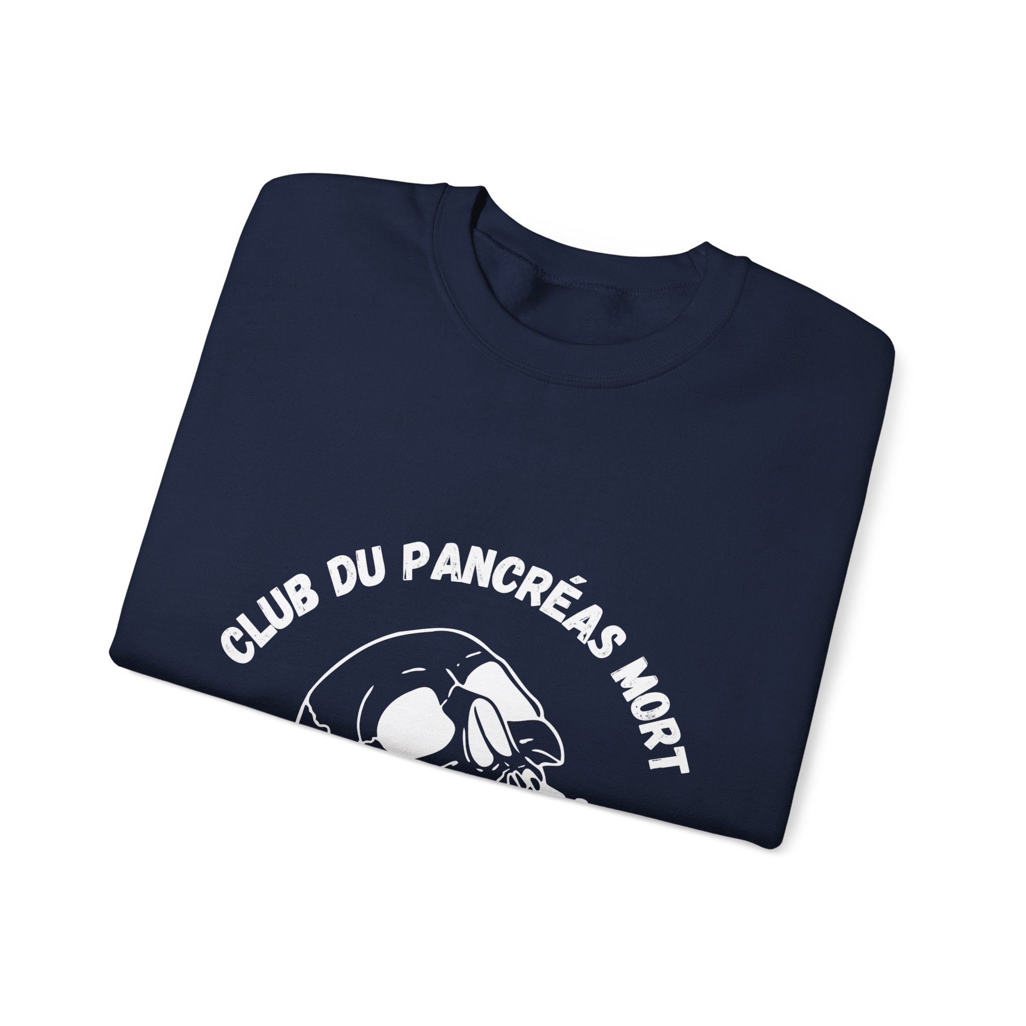 Skull & Blue Ribbon, Dead Pancreas Club (French) Sweatshirt The Diabuddies Store Sweatshirts $35.70