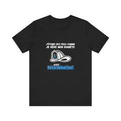 The Diabuddies Store Fight Fires & Diabetes Determination (French) Unisex Tee Fight Fires & Diabetes Determination (French) Unisex Tee: Brave flames, conquer diabetes. A tee for resilient heroes showing unwavering strength daily. T-Shirts $22.50