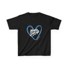 The Diabuddies Store Never Give Up - Kids Tee A powerful statement for the young warriors of the diabetes community. This super soft, comfortable Tee is the perfect way to share a message of strength, resilience, and hope. T-Shirts Kids clothes Birthday G