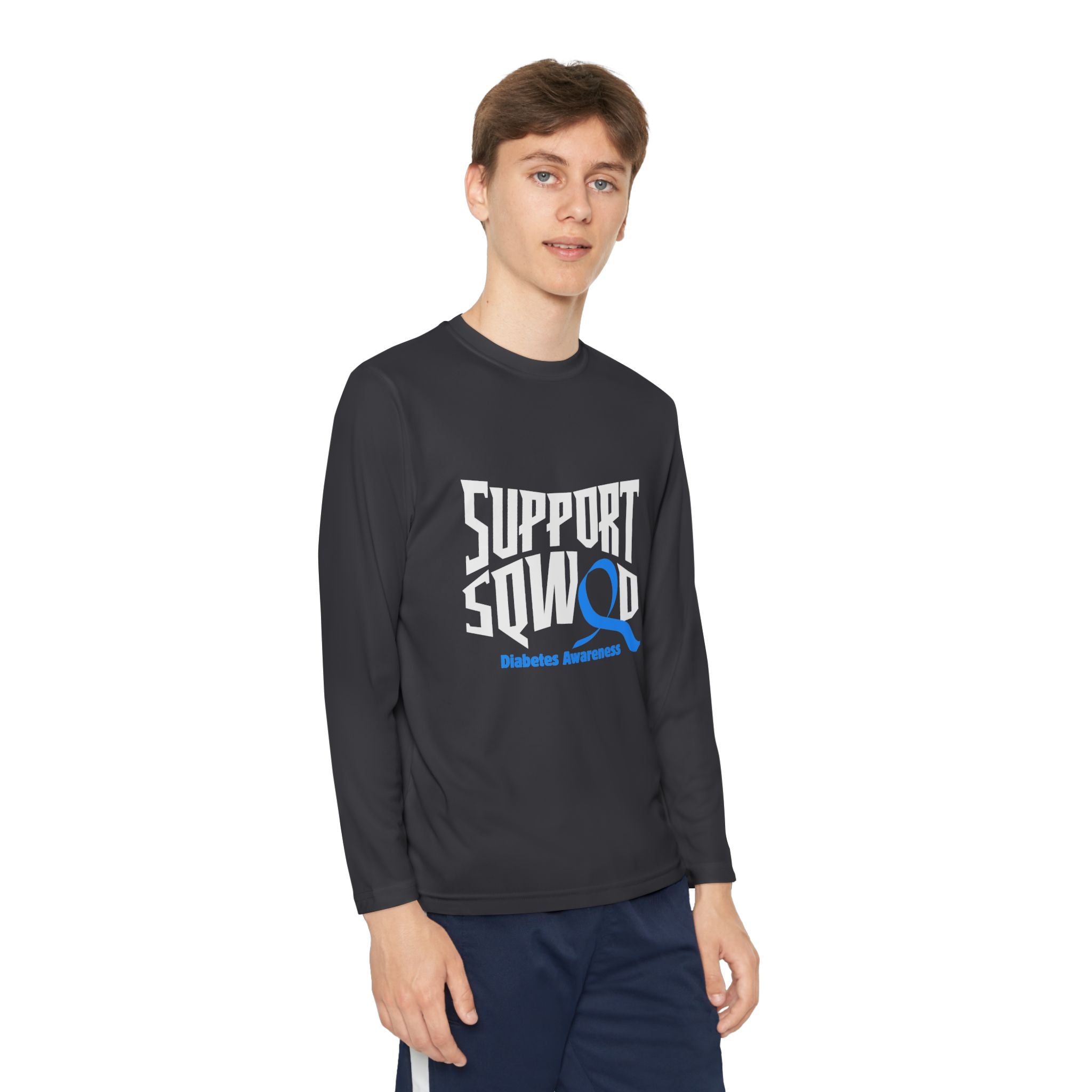 The Diabuddies Store Diabetes Support Squad - Long-sleeved Youth Tee Diabetes Support Squad - Long-sleeved Youth Tee: Unite against diabetes with the Diabetes Support Squad Kids' Tee! This super-soft long sleeved Tee is perfect for little heroes showing t