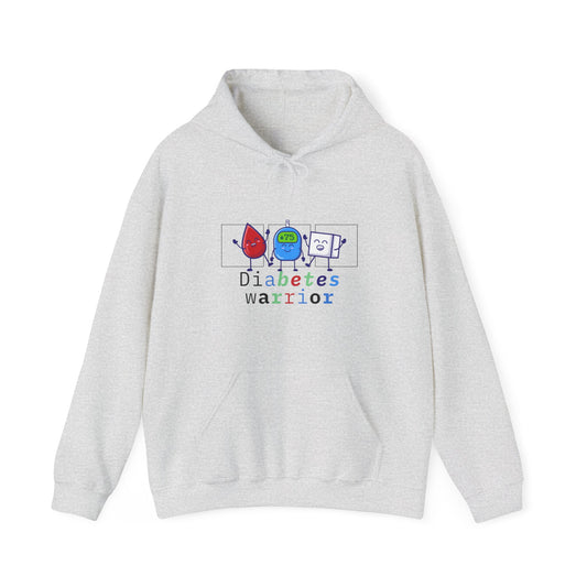 The Diabuddies Store Diabetes Warrior (w/Icons) - Unisex Hoodie Diabetes Warrior (w/Icons) - Unisex Hoodie: Unleash the hero within! This dynamic and cozy "Diabetes Warrior (w/Icons)" Unisex Hoodie celebrates the incredible strength and resilience of thos