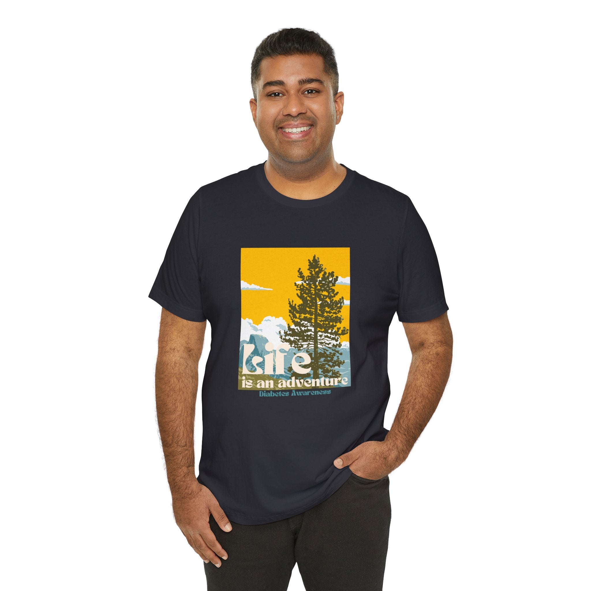 The Diabuddies Store Life is an Adventure, Nature - Unisex Tee Life is an Adventure, Nature - Unisex Tee: Embrace the call of the wild with our "Life is an adventure" Unisex Tee. This shirt is for anyone who finds their soul in the great outdoors, from mo