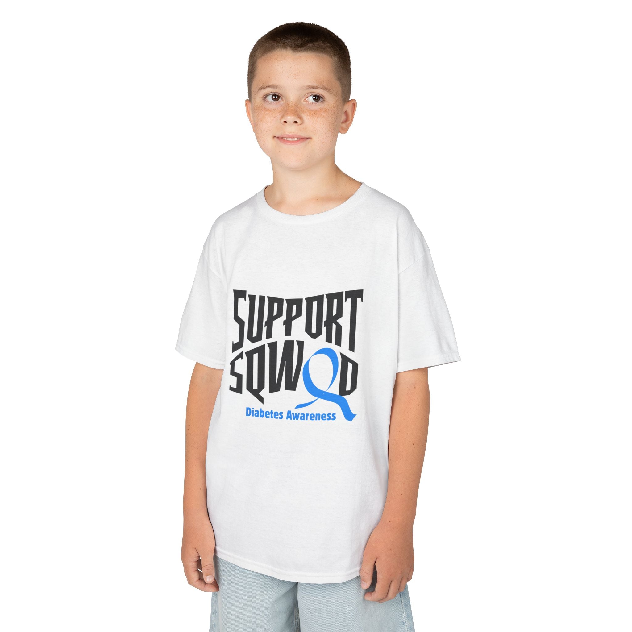 The Diabuddies Store Diabetes Support Squad - Kids Tee Diabetes Support Squad - Kids Tee: Unite against diabetes with the Diabetes Support Squad Kids' Tee! This super-soft t-shirt is perfect for little heroes showing their support for a loved one with typ