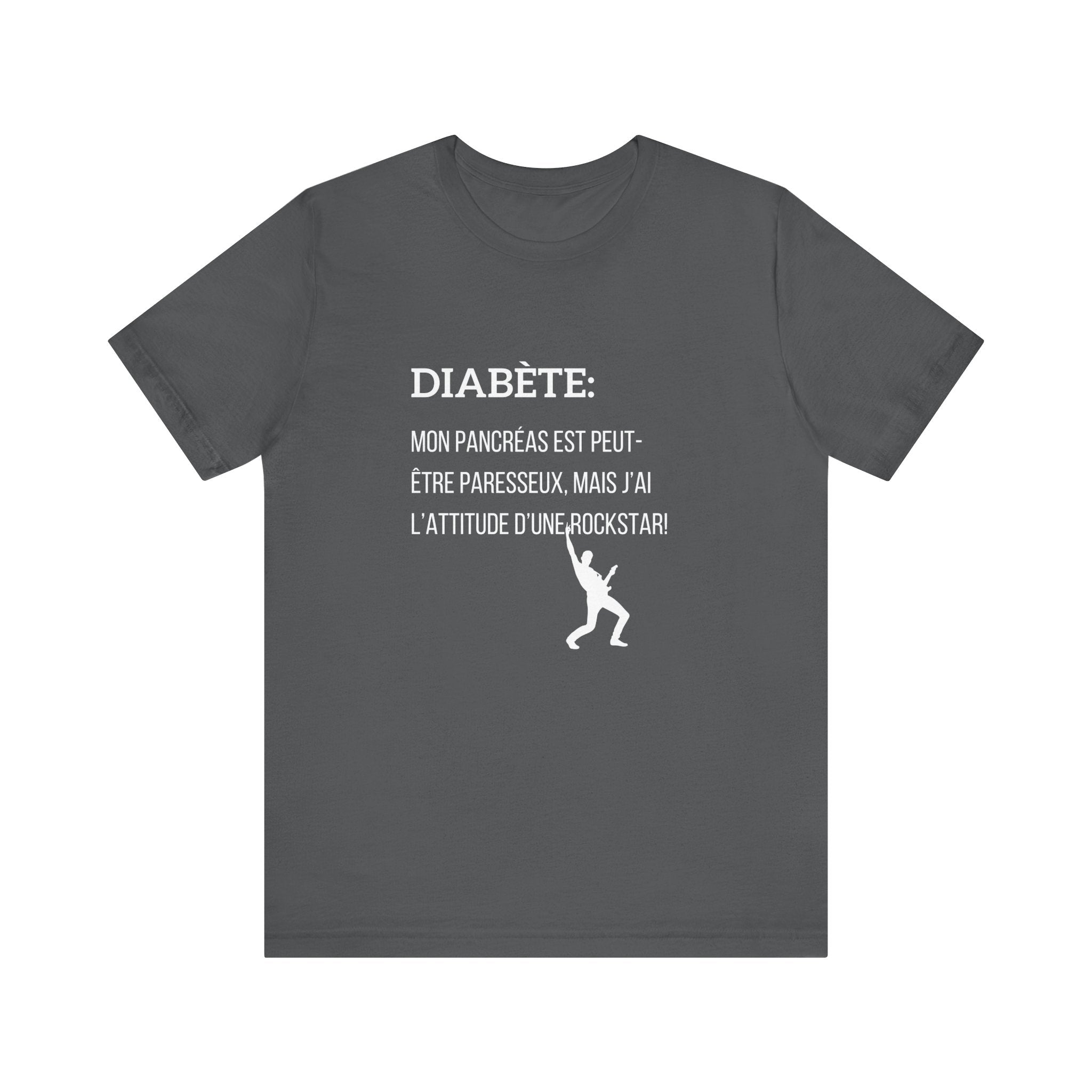 Lazy Pancreas, Rockstar Attitude (French) - Unisex Tee The Diabuddies Store T-Shirts $22.50