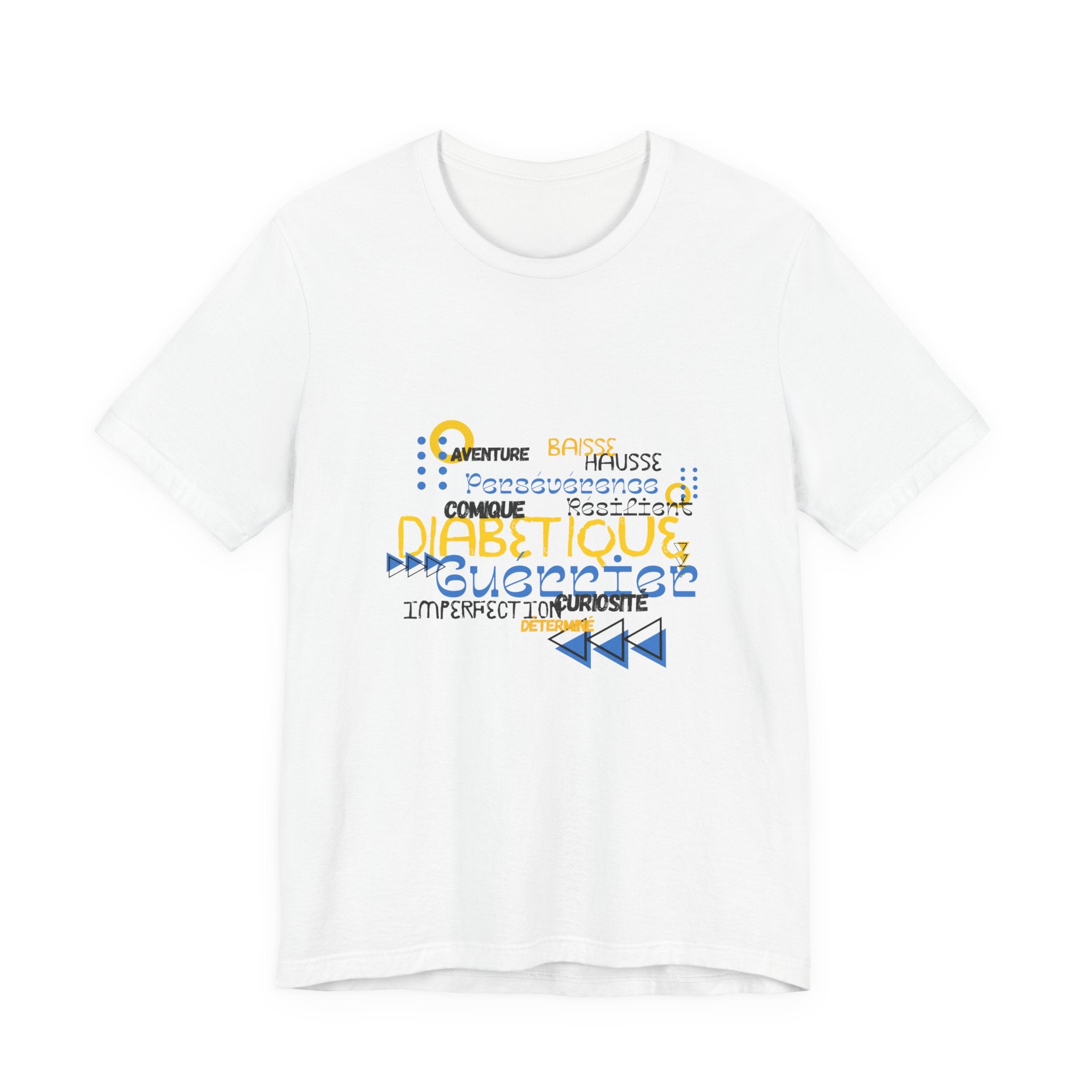 The Diabuddies Store Uplifted & Unleashed (French) - Unisex Tee Uplifted & Unleashed (French) - Unisex Tee: Embrace your strength, defy the odds. This tee is more than just a shirt; it's a vibrant testament to the diabetic warrior within. T-Shirts $22.50