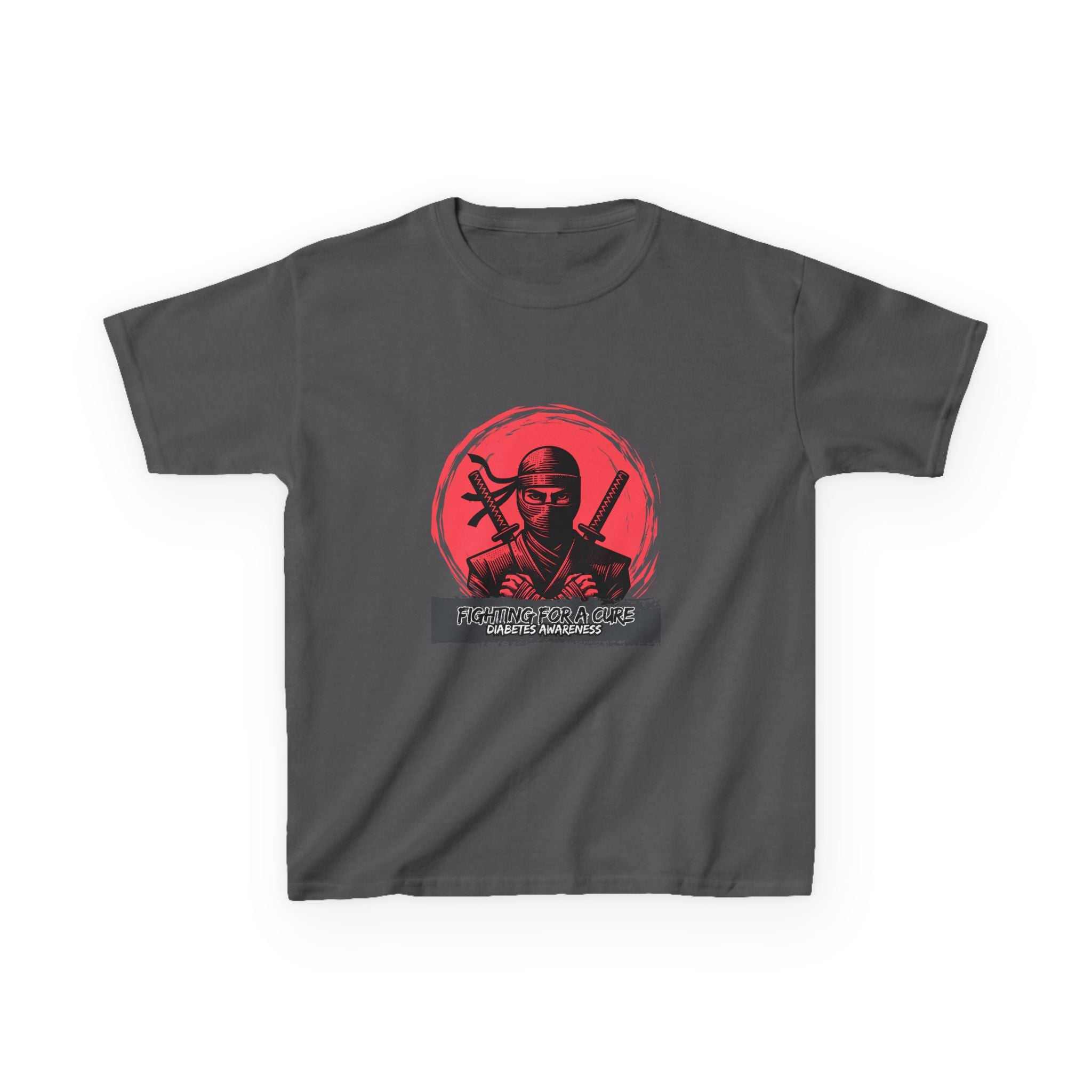 The Diabuddies Store Fighting for a Cure w/Ninja - Kids Tee Fighting for a Cure w/Ninja - Kids Tee: A soft, comfortable tee with a cool ninja ready for battle. A fun and empowering way for your child to show support! T-Shirts Kids clothes Birthday Gift Ki