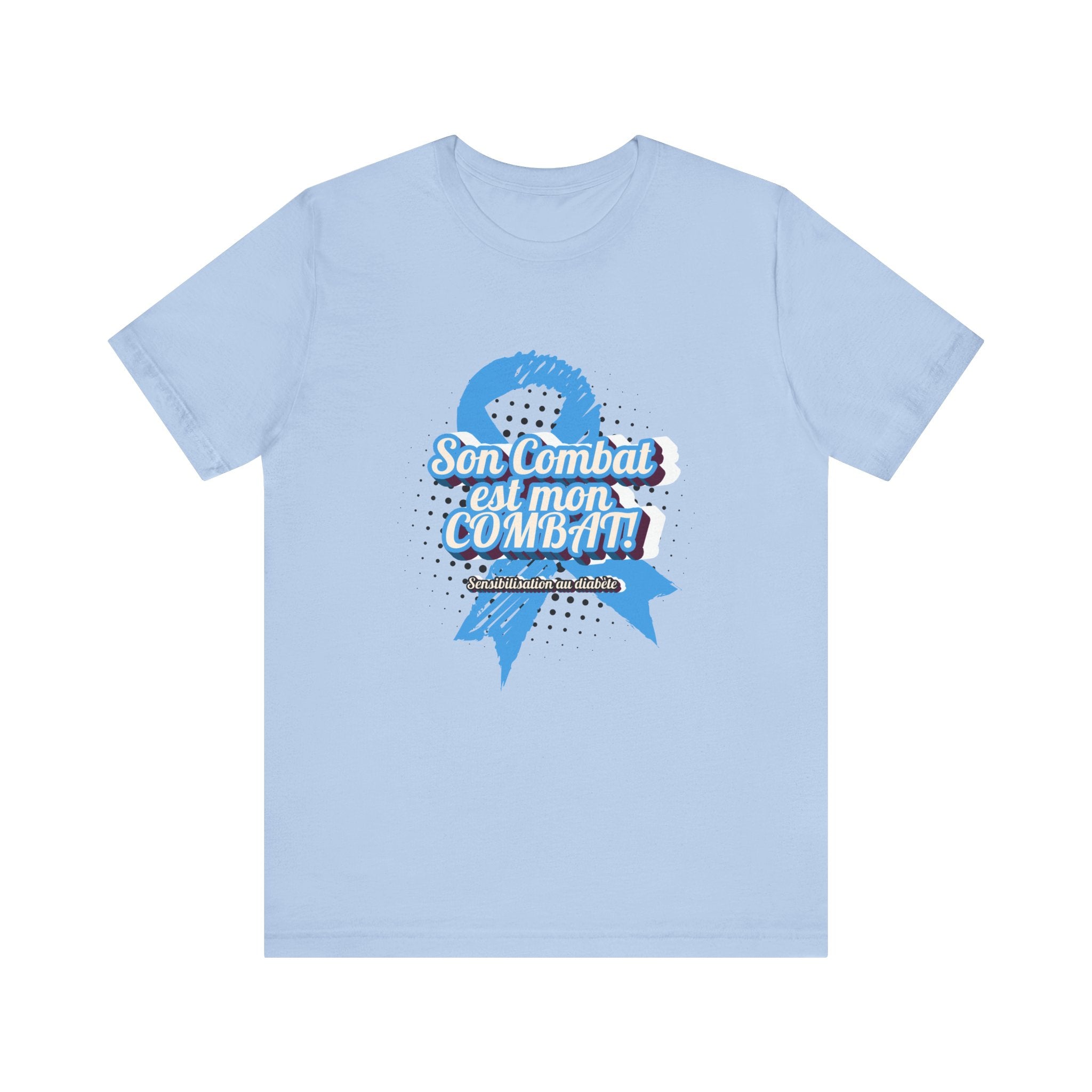 His Fight is my Fight! (French in blue) - Unisex Tee The Diabuddies Store T-Shirts $30.27