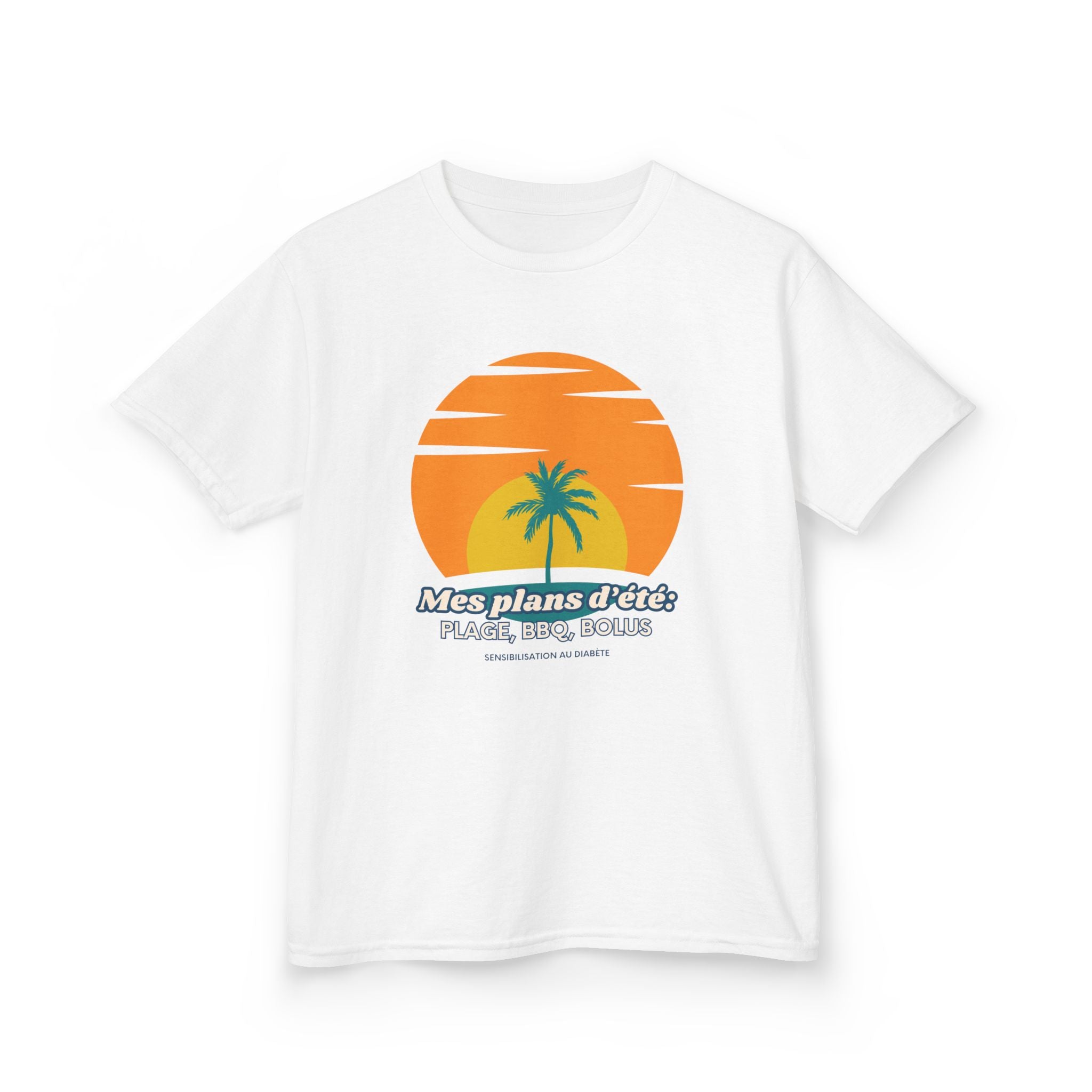 The Diabuddies Store My Summer plans: Beach, BBQ, Bolus (French) - Kids Tee My Summer plans: Beach, BBQ, Bolus (French) - Kids Tee: This French tee is for the champion managing diabetes who's ready to take on summer! It celebrates the classic joys of the