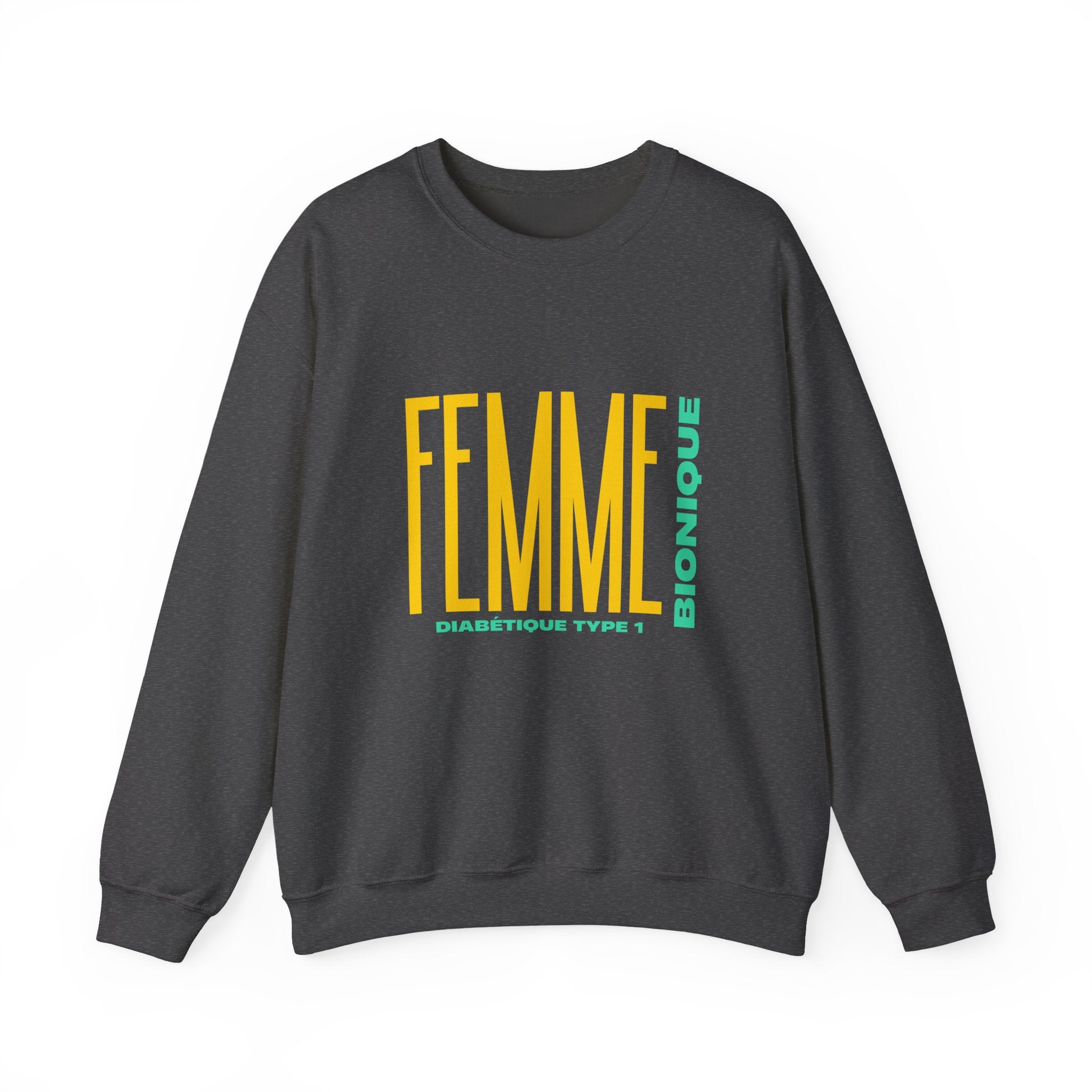 The Diabuddies Store Bionic Woman Diabetes (French) - Unisex Sweatshirt Bionic Woman Diabetes (French) - Unisex Sweatshirt: Unleash your inner Bionic strength! This Unisex Sweatshirt is a powerful statement of resilience, strength, and modern-day heroism