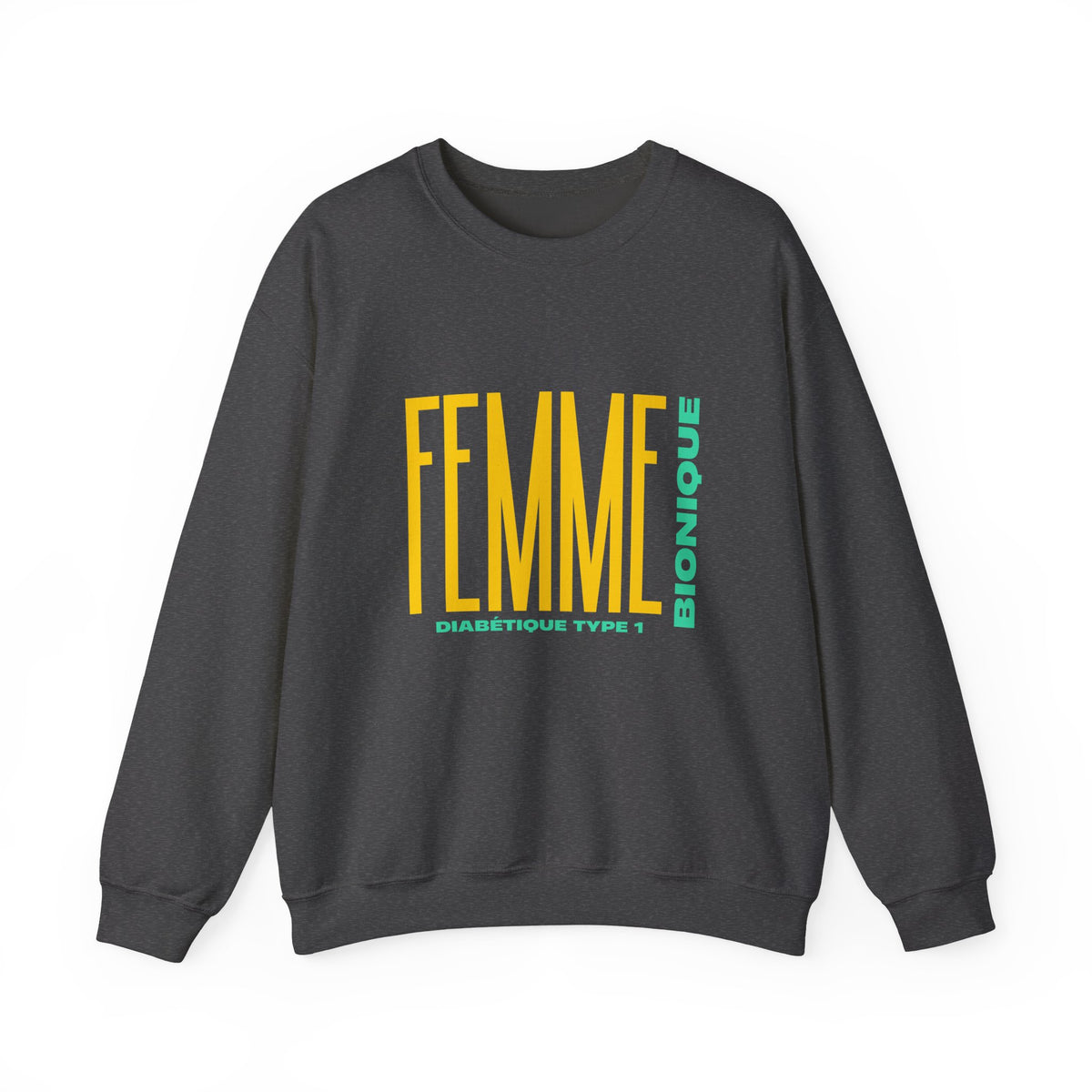 The Diabuddies Store Bionic Woman Diabetes (French) - Unisex Sweatshirt Bionic Woman Diabetes (French) - Unisex Sweatshirt: Unleash your inner Bionic strength! This Unisex Sweatshirt is a powerful statement of resilience, strength, and modern-day heroism