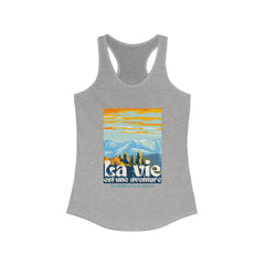The Diabuddies Store Life is an Adventure, Mountains (French) - Racerback Tank Life is an Adventure, Mountains (French) - Racerback Tank: Embrace the call of the wild with our Tank. This Tank is for anyone who finds their soul in the great outdoors, from