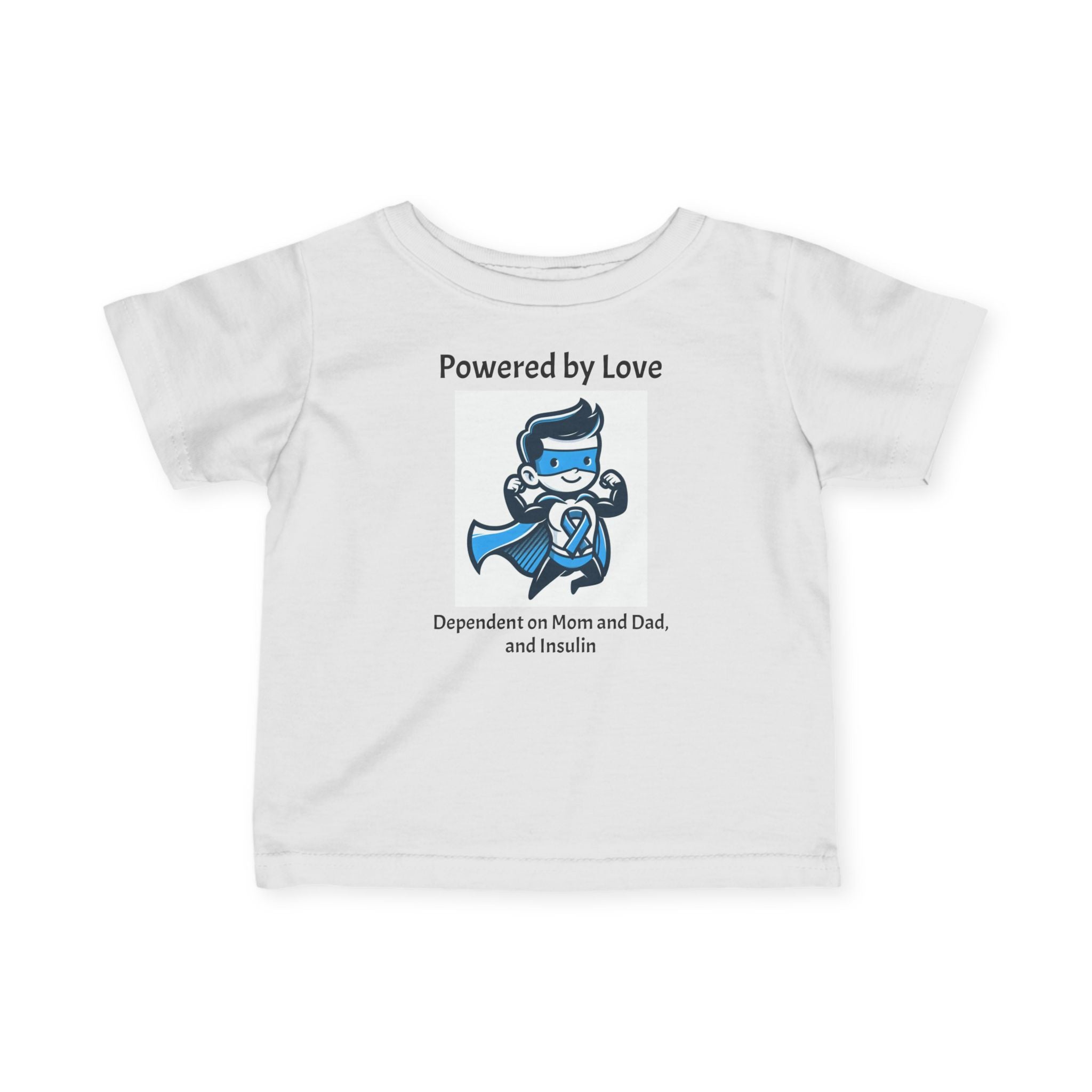 Superhero Powered by Love - Baby Tee The Diabuddies Store T-Shirts $17.82