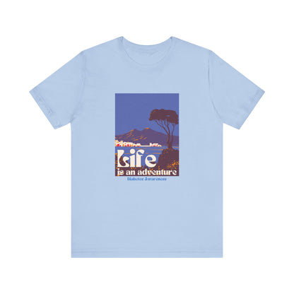 The Diabuddies Store Life is an Adventure, Ocean View - Unisex Tee Life is an Adventure, Ocean View - Unisex Tee: Embrace the call of the wild with our "Life is an adventure" Unisex Tee. This shirt is for anyone who finds their soul in the great outdoors,