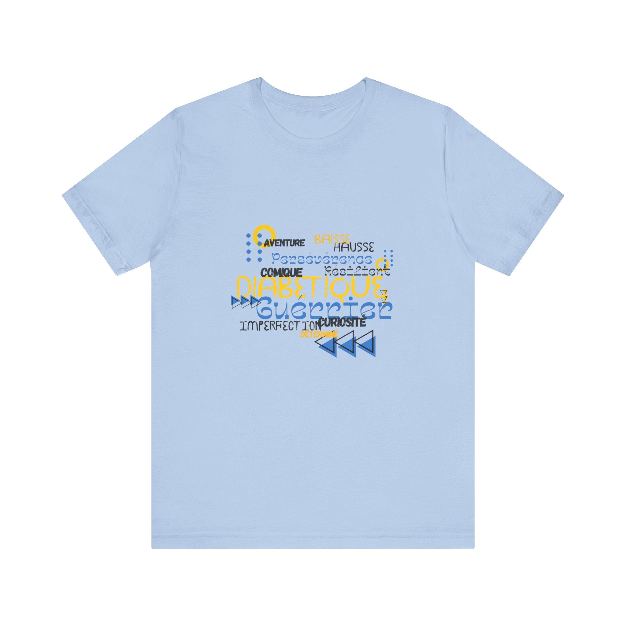 The Diabuddies Store Uplifted & Unleashed (French) - Unisex Tee Uplifted & Unleashed (French) - Unisex Tee: Embrace your strength, defy the odds. This tee is more than just a shirt; it's a vibrant testament to the diabetic warrior within. T-Shirts $22.50