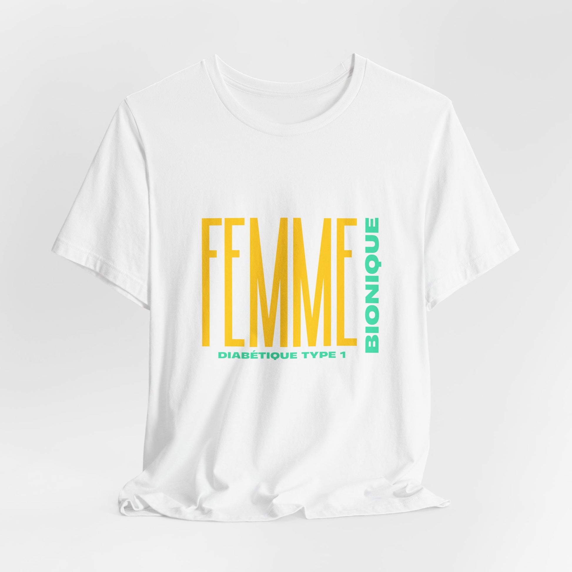 The Diabuddies Store Bionic Woman (French) - Unisex Tee Bionic Woman (French) - Unisex Tee: Unleash your inner Bionic strength! This Unisex Tee is a powerful statement of resilience, strength, and modern-day heroism for anyone living with Type 1 Diabetes.
