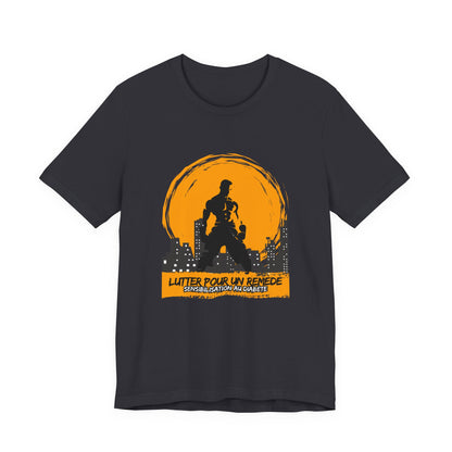 The Diabuddies Store Fighting for a Cure (French) - Unisex Tee Fighting for a Cure (French) - Unisex Tee: Make a statement that matters with this French Unisex Tee. This comfortable and versatile shirt is a powerful way to raise awareness and spark conver