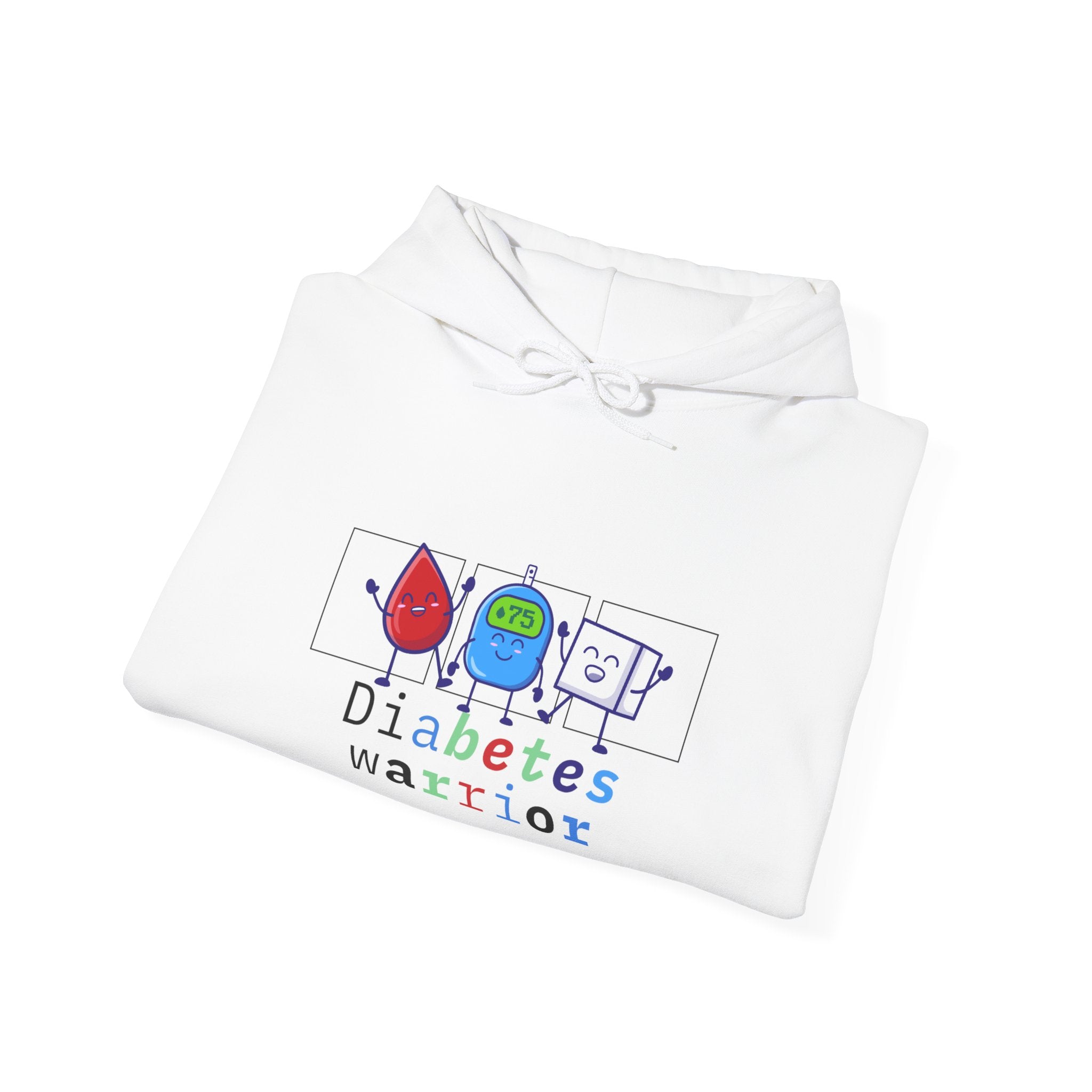 The Diabuddies Store Diabetes Warrior (w/Icons) - Unisex Hoodie Diabetes Warrior (w/Icons) - Unisex Hoodie: Unleash the hero within! This dynamic and cozy "Diabetes Warrior (w/Icons)" Unisex Hoodie celebrates the incredible strength and resilience of thos