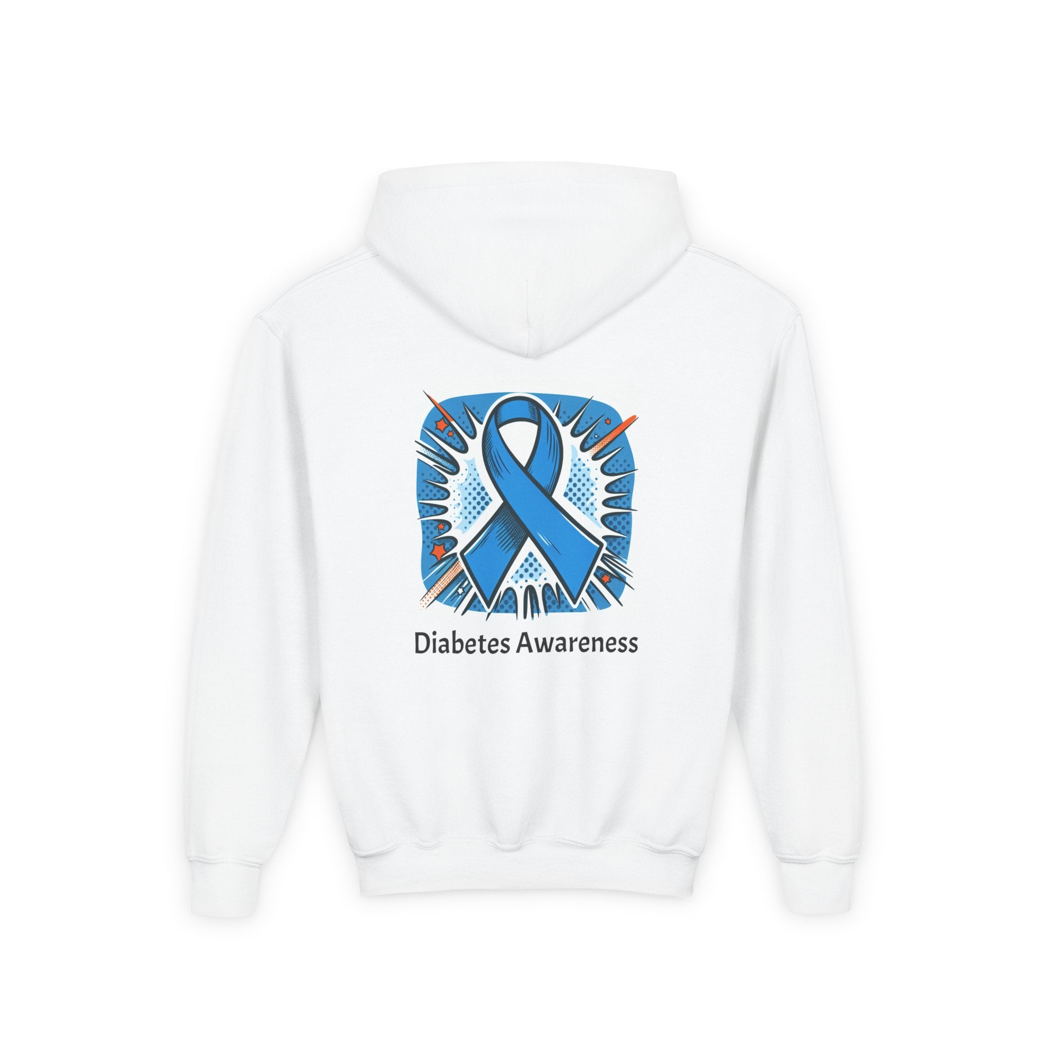 Diabetes Awareness Blue Ribbon - Youth Hoodie The Diabuddies Store Hoodies $31.56