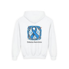 Diabetes Awareness Blue Ribbon - Youth Hoodie The Diabuddies Store Hoodies $31.56