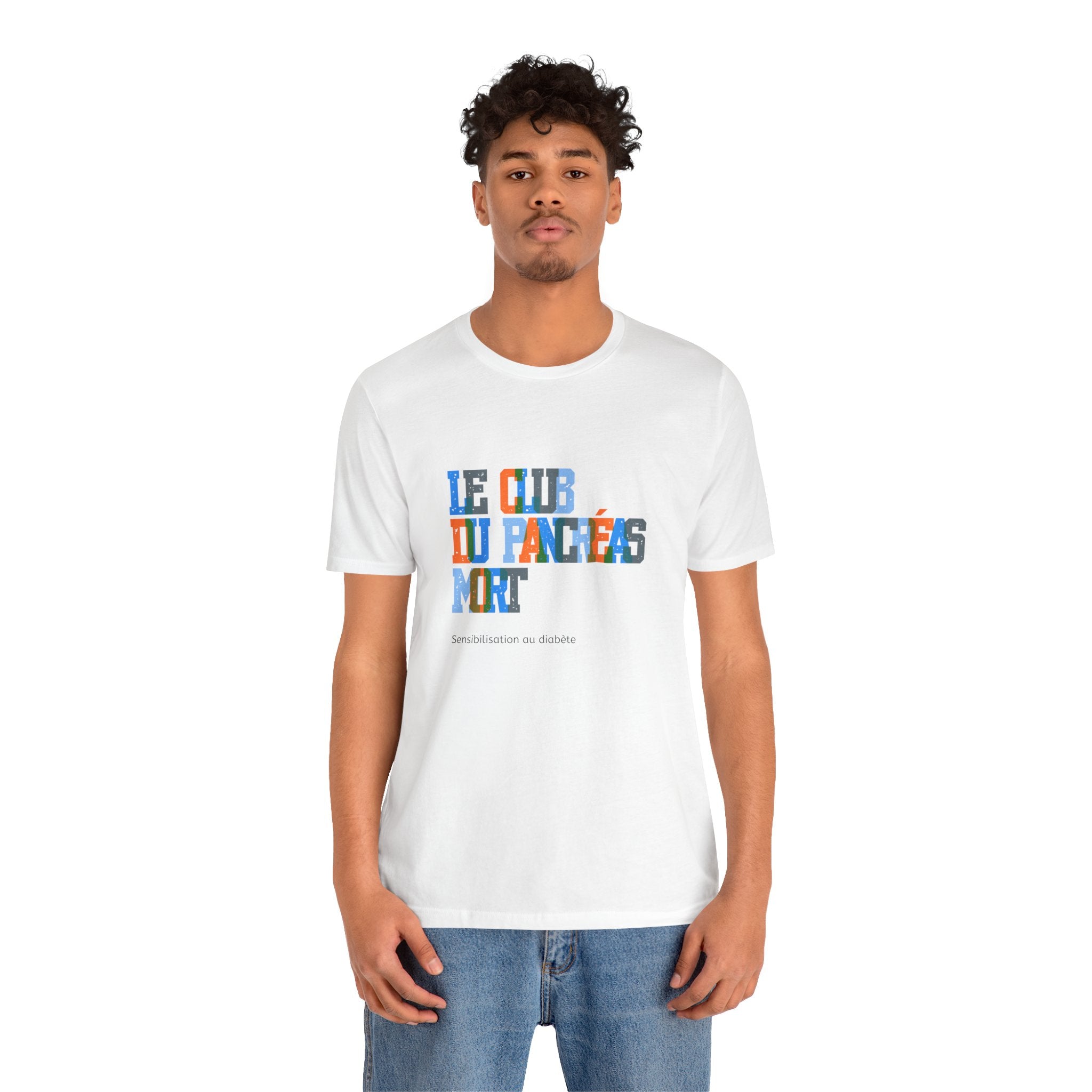 Colorful Pastel Dead Pancreas Club (French) - Unisex Tee The Diabuddies Store T-Shirts $22.50