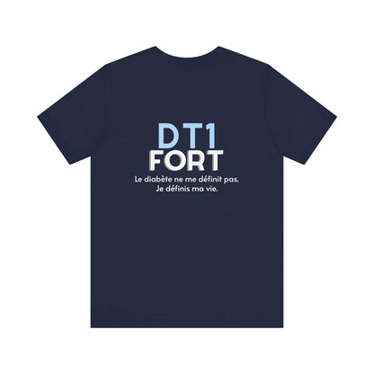 The Diabuddies Store T1D Strong (French) - Unisex Tee T1D Strong (French) - Unisex Tee: Wear your strength. This T1D Strong French tee sends a powerful message: "Le diabète ne me définit pas. Je définis ma vie." It's more than a shirt; it's a statement of