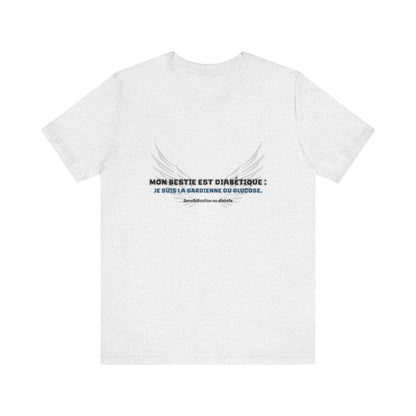 The Diabuddies Store My Bestie is Diabetic (French / Mon bestie, Guardienne) - Unisex Tee My Bestie is Diabetic (French / Mon bestie, Guardienne) - Unisex Tee: Celebrate your vital role! A proud declaration of your commitment and unique connection. T-Shir