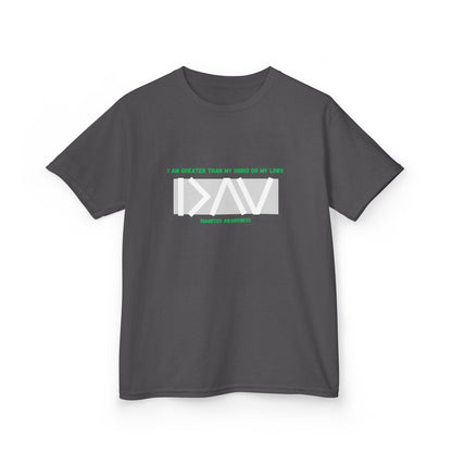 The Diabuddies Store I am greater than (Grey) - Kids Tee I am greater than (Grey) - Kids Tee: Celebrate resilience and strength with this Kids Tee! It's a powerful symbol for young individuals living with diabetes, reminding them that they are always "gre