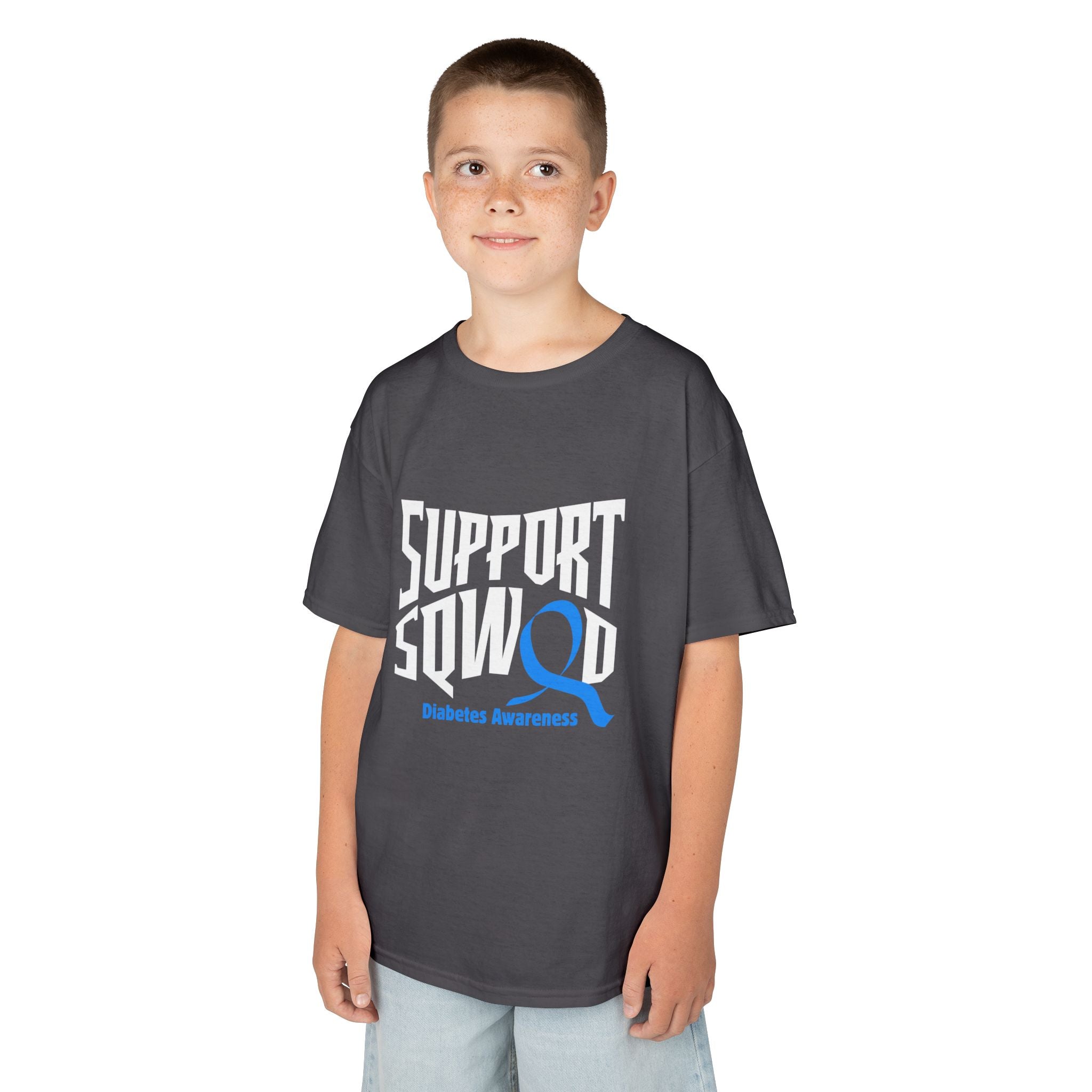 The Diabuddies Store Diabetes Support Squad - Kids Tee Diabetes Support Squad - Kids Tee: Unite against diabetes with the Diabetes Support Squad Kids' Tee! This super-soft t-shirt is perfect for little heroes showing their support for a loved one with typ
