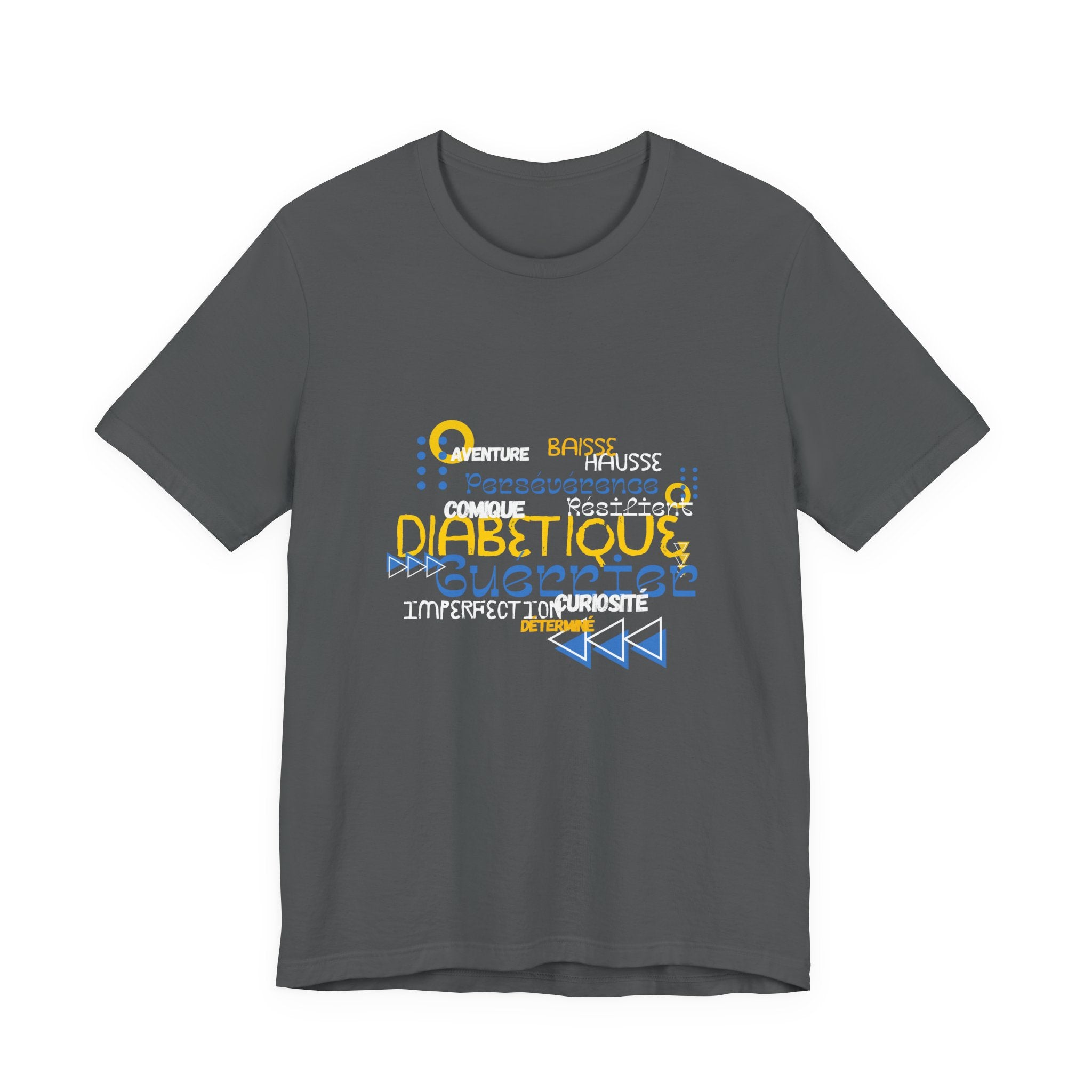 The Diabuddies Store Uplifted & Unleashed (French) - Unisex Tee Uplifted & Unleashed (French) - Unisex Tee: Embrace your strength, defy the odds. This tee is more than just a shirt; it's a vibrant testament to the diabetic warrior within. T-Shirts $22.50