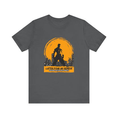 The Diabuddies Store Fighting for a Cure (French) - Unisex Tee Fighting for a Cure (French) - Unisex Tee: Make a statement that matters with this French Unisex Tee. This comfortable and versatile shirt is a powerful way to raise awareness and spark conver