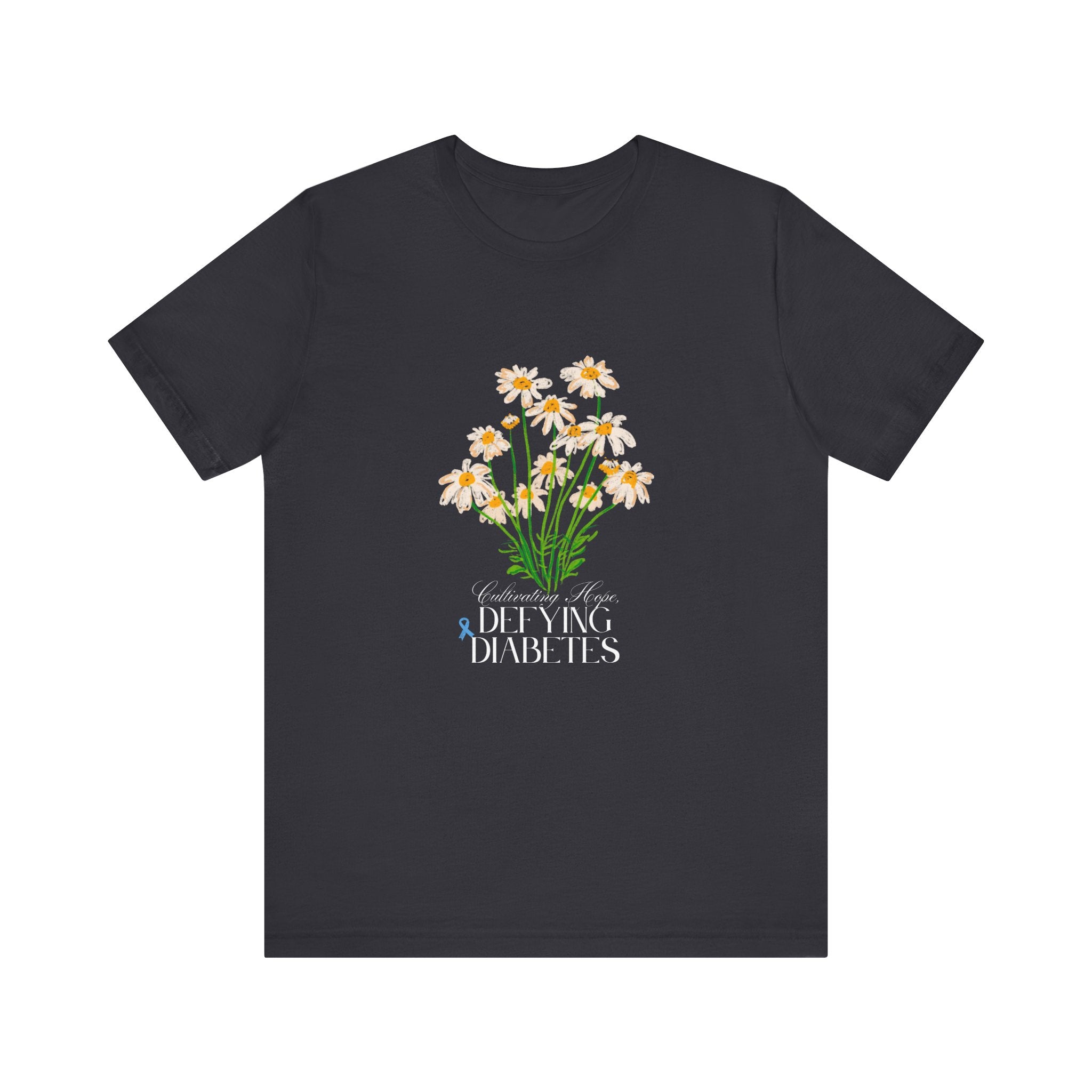 The Diabuddies Store Cultivating Hope, Defying Diabetes - Unisex Tee Cultivating Hope, Defying Diabetes - Unisex Tee: Wear your message of strength! Our "Cultivating Hope, Defying Diabetes" Unisex Tee is more than just a comfortable shirt; it's a powerful